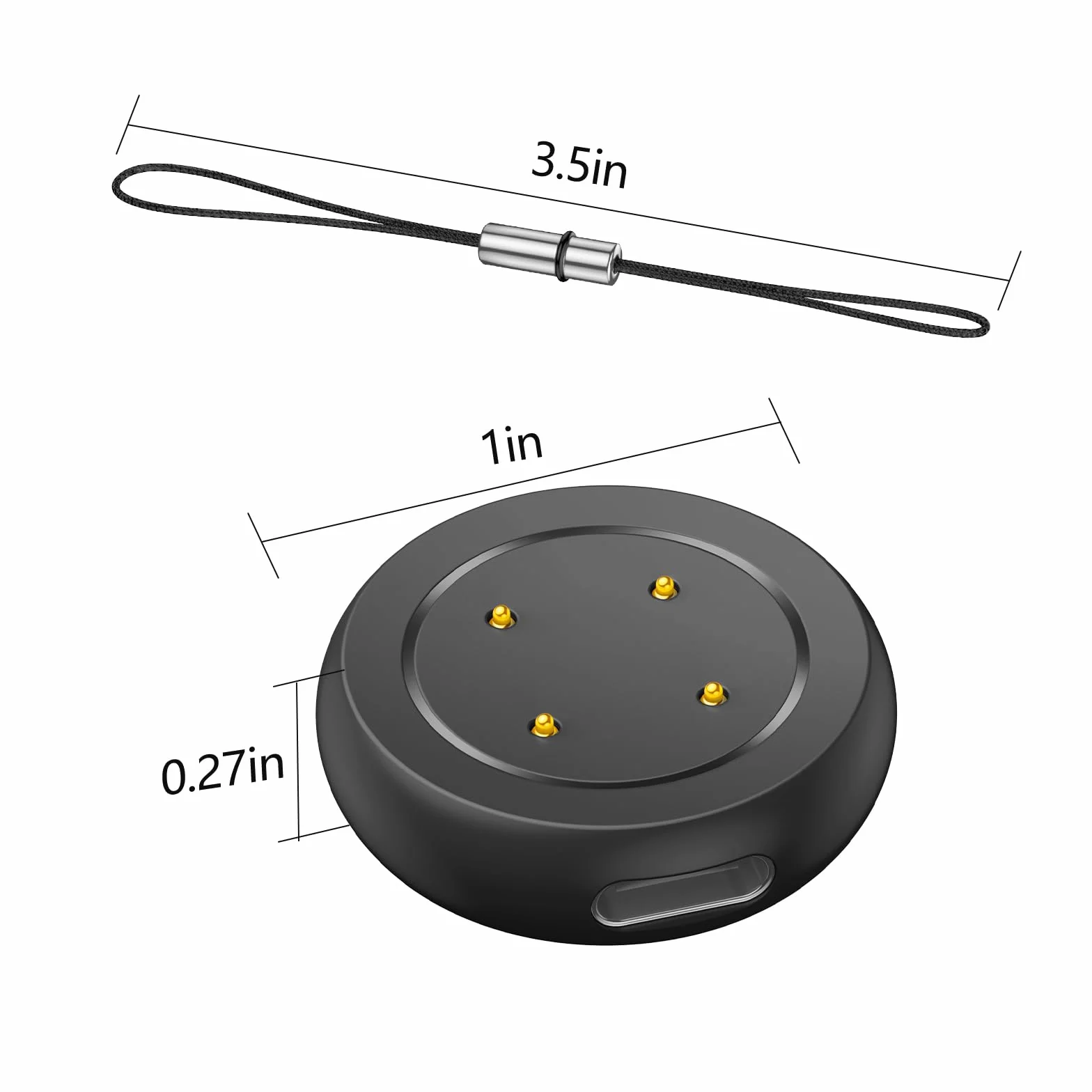2 Częściowy Adapter USB C Kompatybilny z Google Pixel Watch 3/Pixel 2/Fit-bit Versa 3/Versa 4/Sense 2/Sense/Ace LTE Kablem, Wzmocniona ładowarka Magnetyczna i Odporna na Zużycie-Czarny/Biały