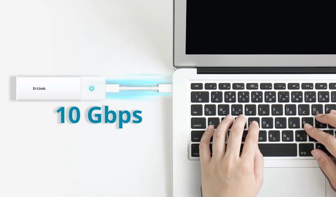 D-Link DSP-111 USB-C M.2 NVMe/NGFF SSD obudowa, 10 Gb/s USB 3.2 Gen 2, instalacja bez narzędzi, klucz M/B+M, obsługuje 2230/2242/2260/2280, obudowa ze stopu aluminium, pojemność do 4 TB - Windows
