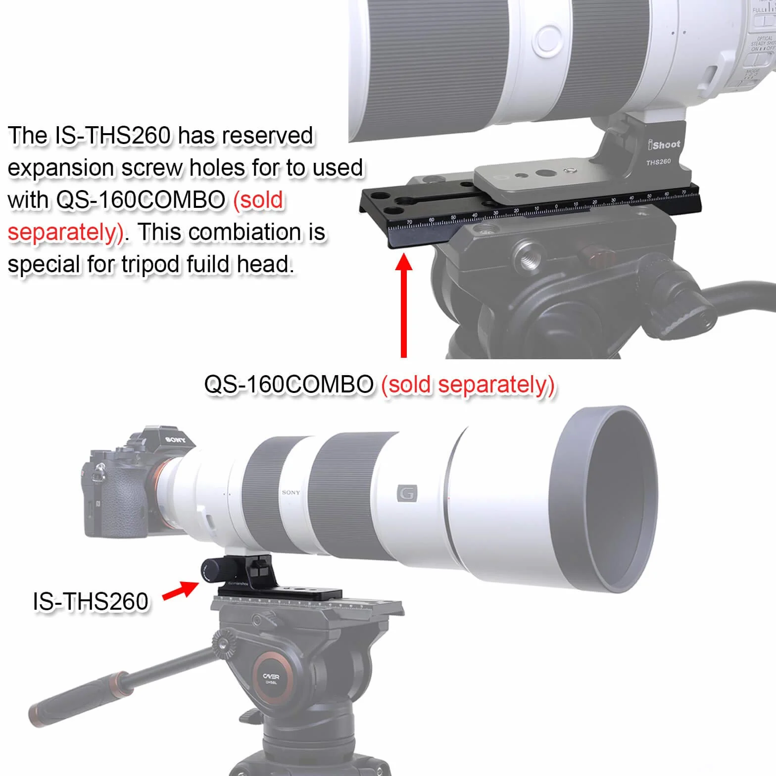 Sony FE 200-600 mm f/5,6-6,3 G OSS Wymienna stopka obiektywu, całkowicie metalowy kołnierz obiektywu aparatu, stojak na pierścień mocujący statyw, wymienna podstawa, wbudowana płytka szybkiego
