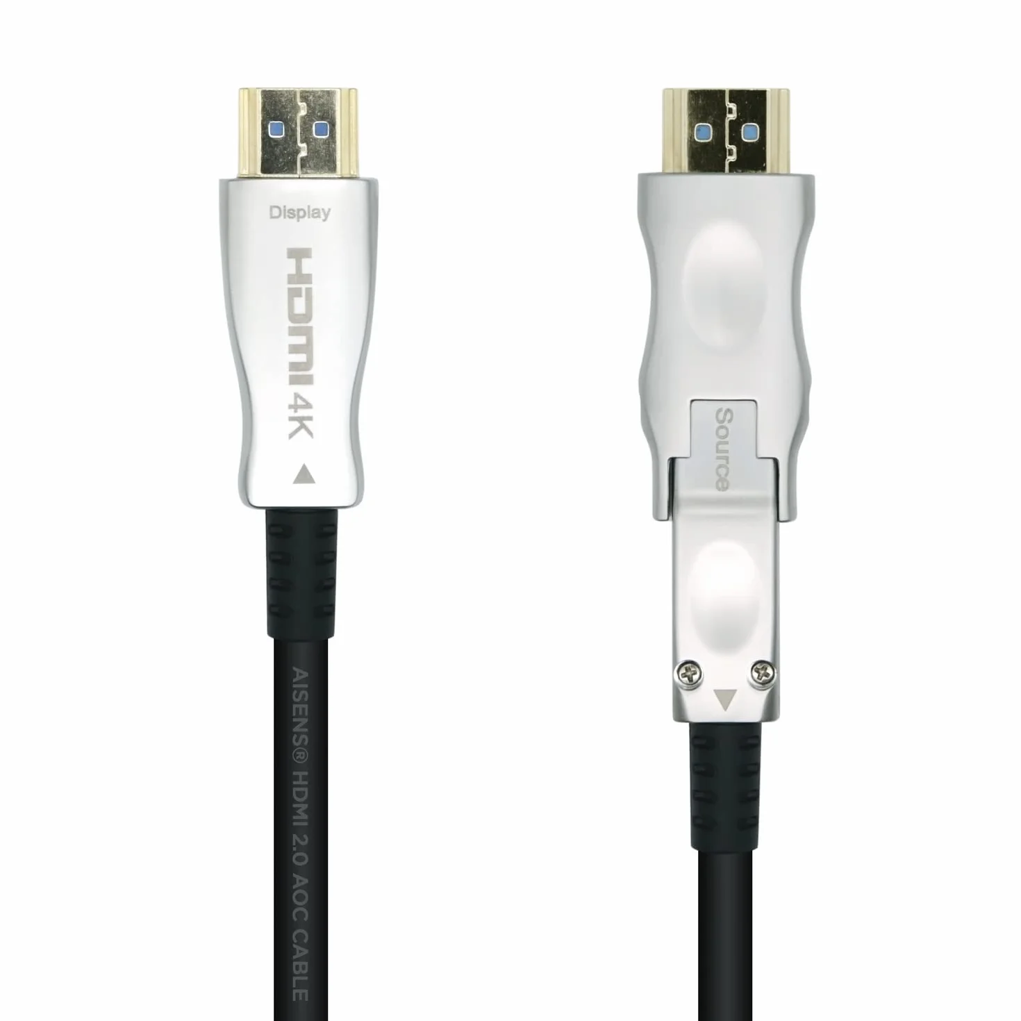 AISENS A148-0513 Kabel HDMI V2.0 AOC wysokiej prędkości/HEC 4K@60Hz 4:4:4 18Gbps, A/M-D/A/M, czarny, 40m