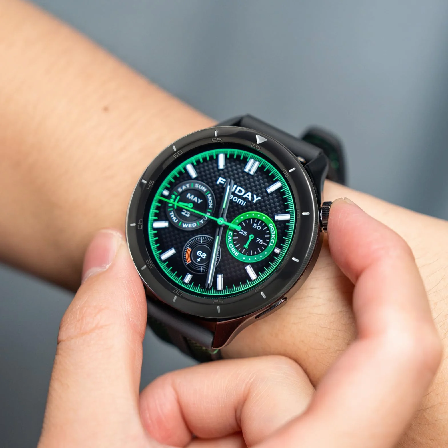 Xiaomi Watch S4/S3 Pierścień ze stali nierdzewnej czarny wzór skali