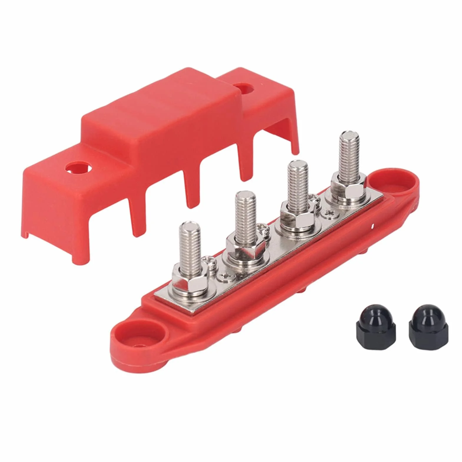 Blok Dystrybucji Zasilania Heavy Duty M8 4 Szpilki Zaciskowe Szyna Zbiorcza DC48V 250A RV Marine