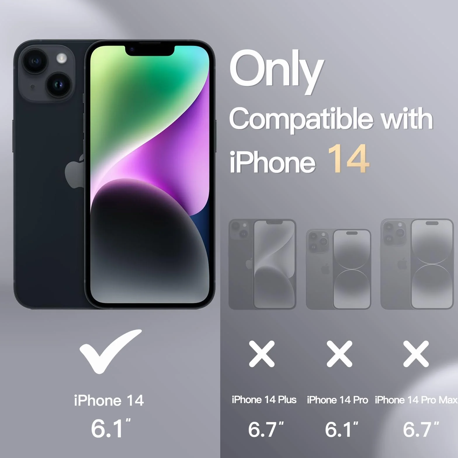 JETech Etui iPhone 14 6,1 Cala Silikonowe Odporny na Wstrząsy Czarny