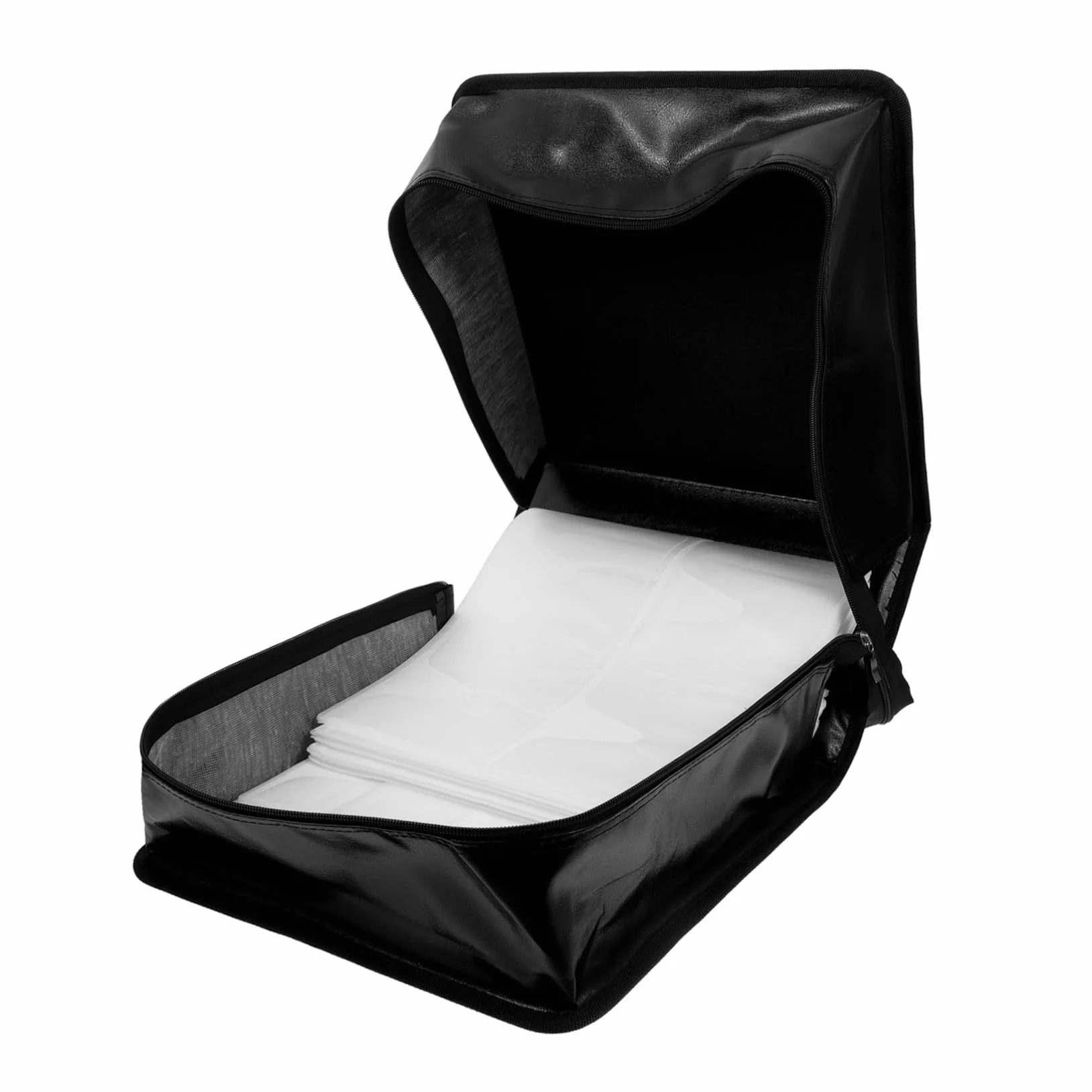 Pojemne PU Skórzane Etui Płyty Cd Dvd z Uchwytami Organizer Dysków Przenośny Czarny Pokrowiec Nośniki Ochrona Przed Zarysowaniami i Elegancki Portfel Płyty