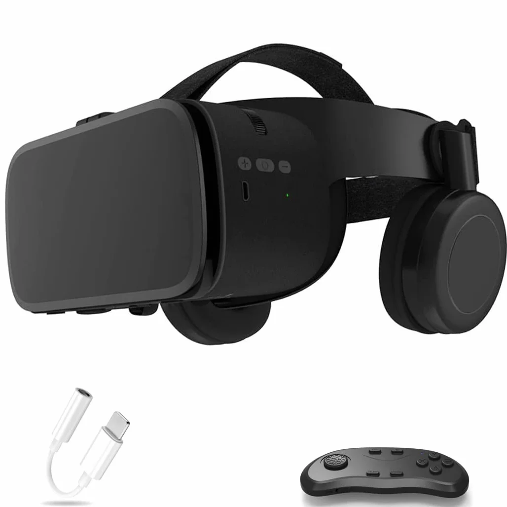 Okulary VR, zestaw słuchawkowy z wirtualnej rzeczywistości, zestawy słuchawkowe VR obsługujące Android i IOS, połączenie Bluetooth do iPhone 13 Pro Max/13 Pro/12/11, do Samsung Galaxy S21, Huawei, Xiaomi