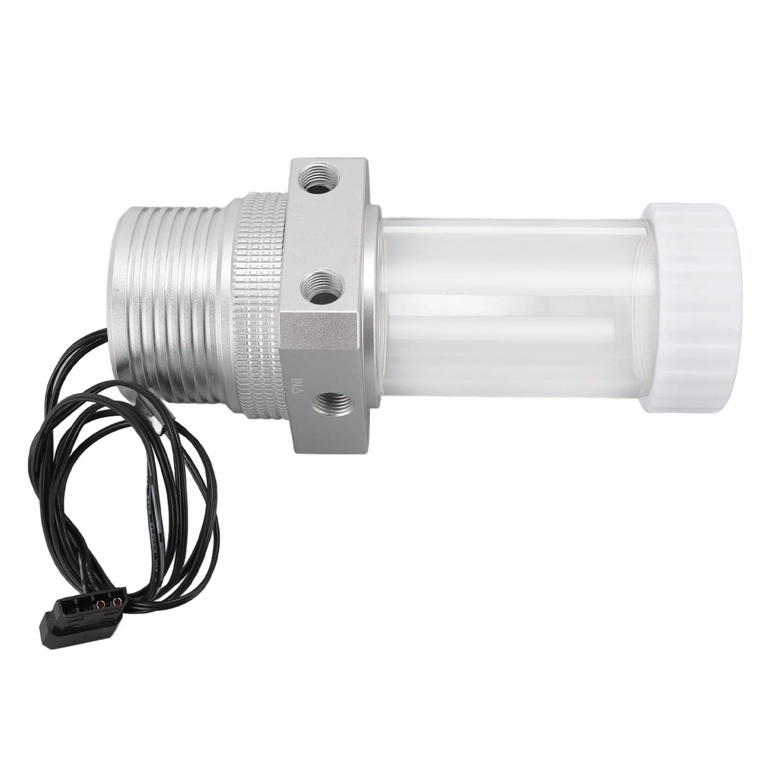 Zbiornik Pompy Chłodzącej wodę, Stop Aluminium z Filtrem 30 Mesh, Natężenie Przepływu 1100 L/h dla Układu Chłodzenia wodą Komputera PC (SILVER)