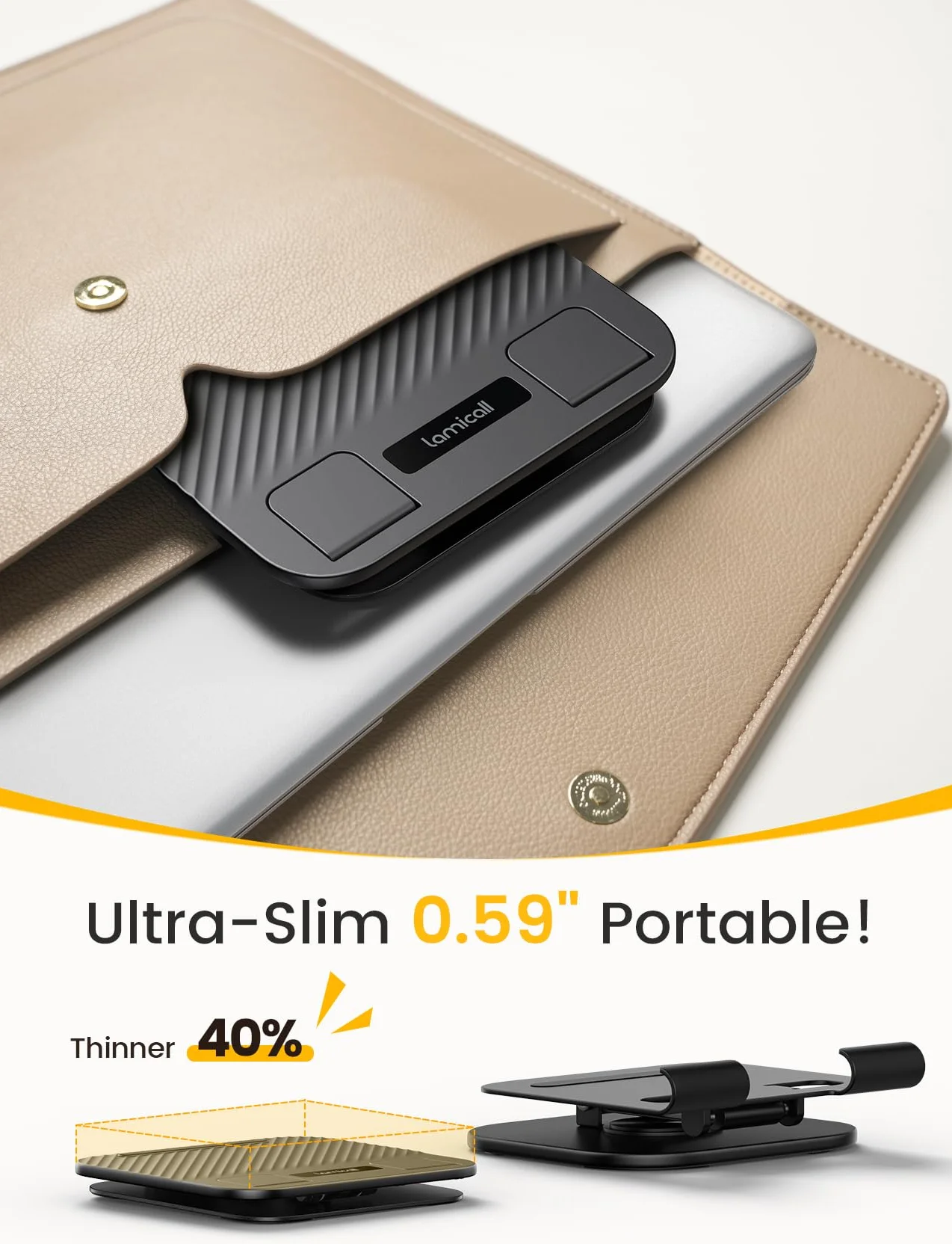 Lamicall stojak na tablet, uchwyt stołowy - [360° obrotowa metalowa podstawa] składany stojak na iPad do biurka, regulowany uchwyt na tablet, stojak na tablety dla iPad Pro Air Mini, Samsung, 4,7-13"