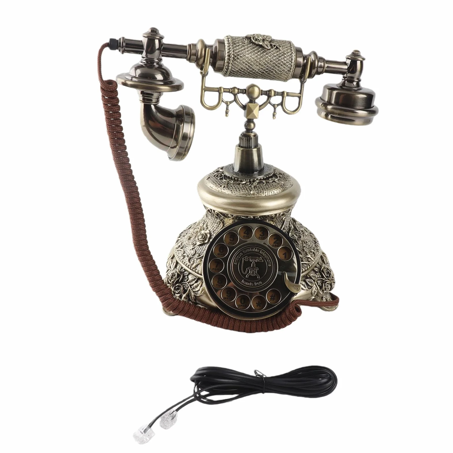 Alomejor MS-5700D Vintage Telefon z klasyczną tarczą w Antycznym Stylu do Domu i Biura, Wysokiej Jakości materiał żywiczny, Lekki i Przenośny