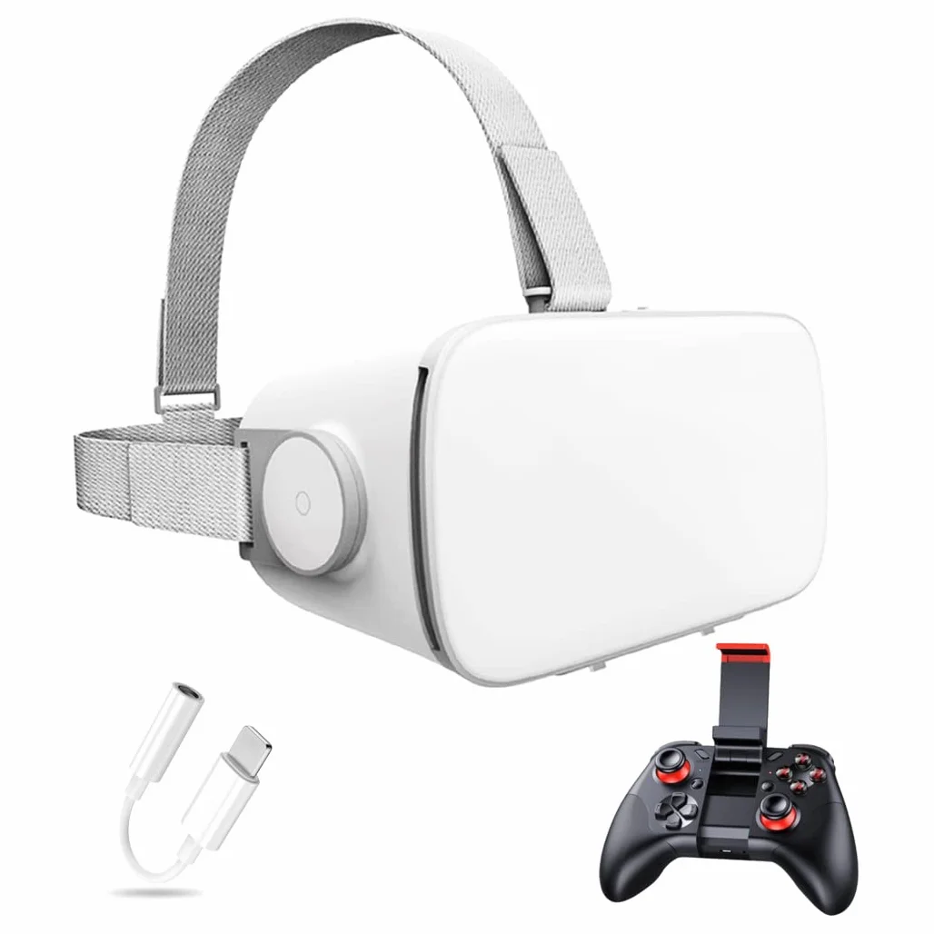 Okulary VR, zestaw słuchawkowy z rzeczywistością wirtualną, zestawy słuchawkowe VR obsługują Android i IOS, połączenie Bluetooth dla iPhone 13 Pro Max/13 Pro/12/11, dla Samsung Galaxy S21, Huawei, Xiaomi (kolor: Android)