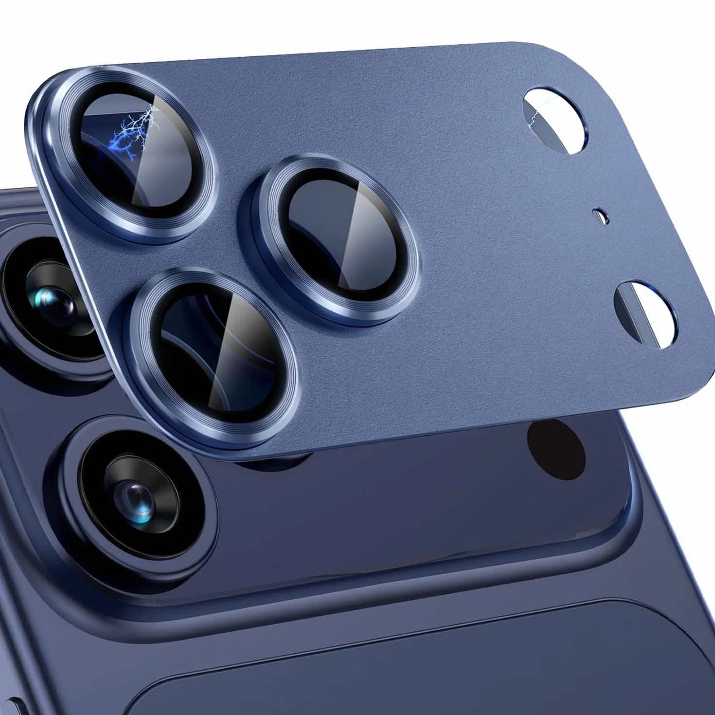 Kompatybilny z iPhone 17 Pro Max osłona obiektywu aparatu, [klasa wojskowa nietłukąca] [silna przyczepność] metalowa osłona ze szkła hartowanego, osłona ekranu aparatu, akcesoria