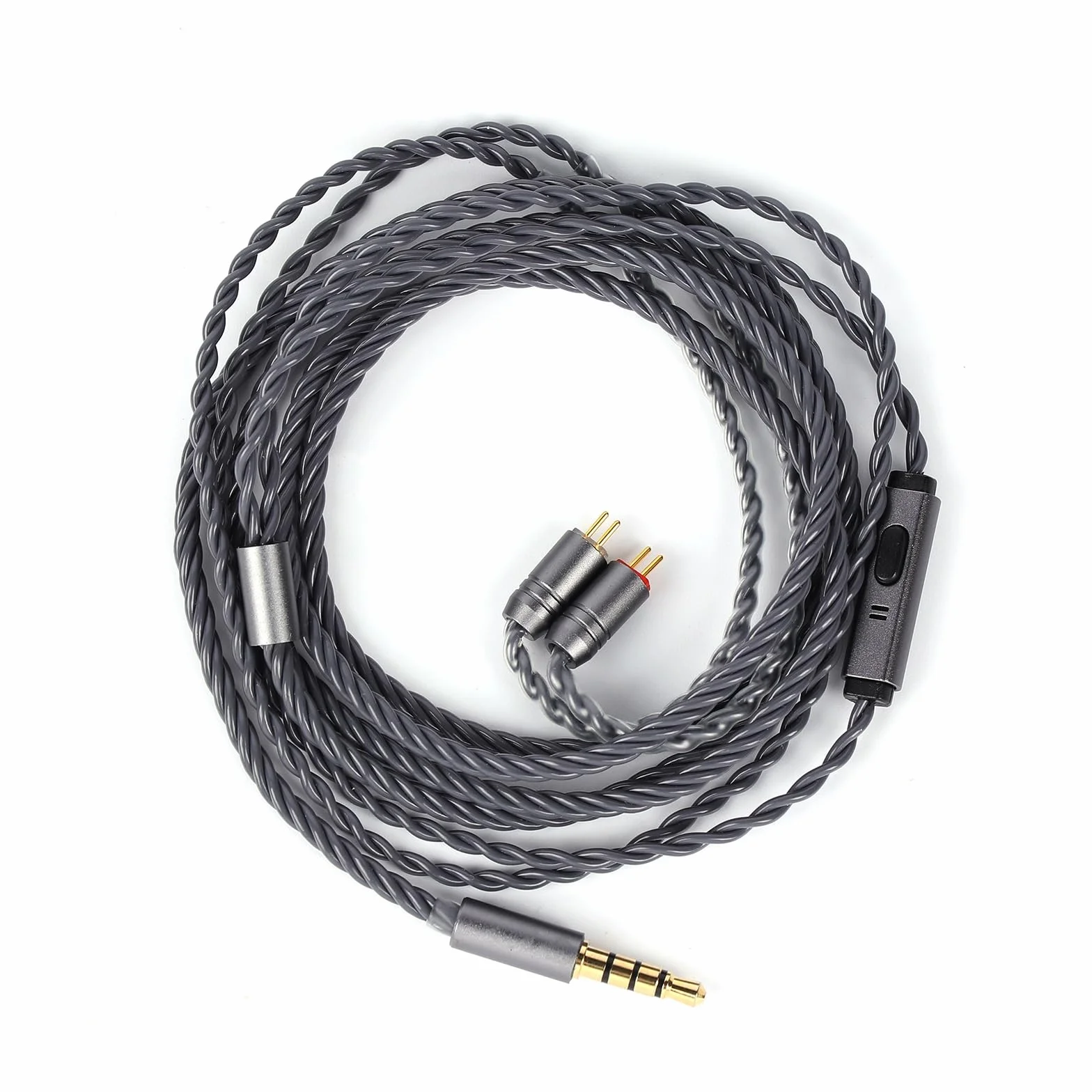 Tripowin Grace Odłączany kabel słuchawkowy OFC z mikrofonem, 0,78 mm, 2-pinowy HiFi, do audiofilów, konstrukcja zapobiegająca plątaniu i inteligentnym sterowaniu (2-pinowy)