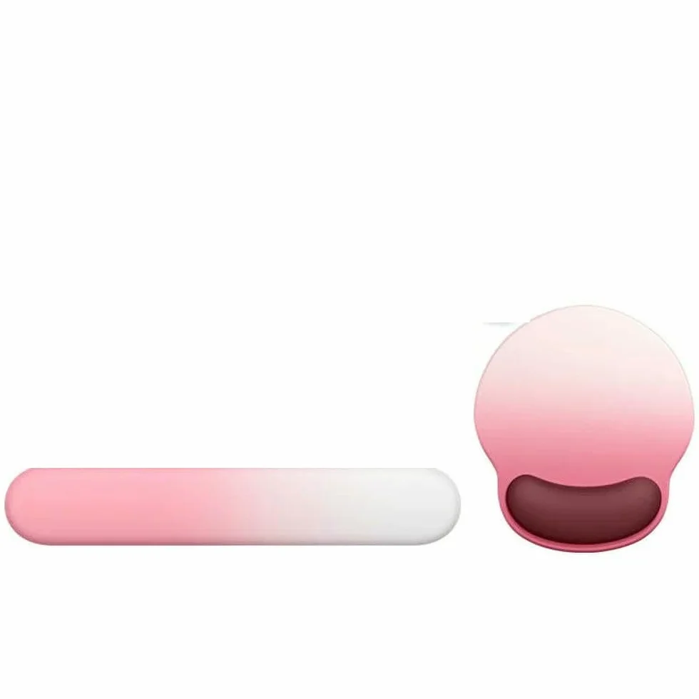 GLDFW ergonomiczna podkładka pod mysz, zestaw podpórki pod nadgarstek z pianki z pamięcią kształtu, podkładka pod klawiaturę, antypoślizgowa podkładka pod mysz gradient niebieski