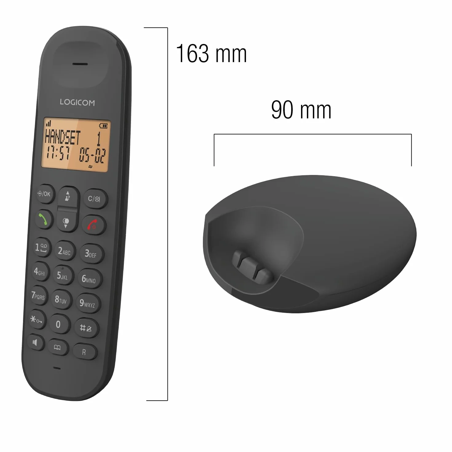 Logicom ILOA 350 Bezprzewodowy telefon stacjonarny bez sekretarki - Trio - Telefony analogowe i DECT - czarny