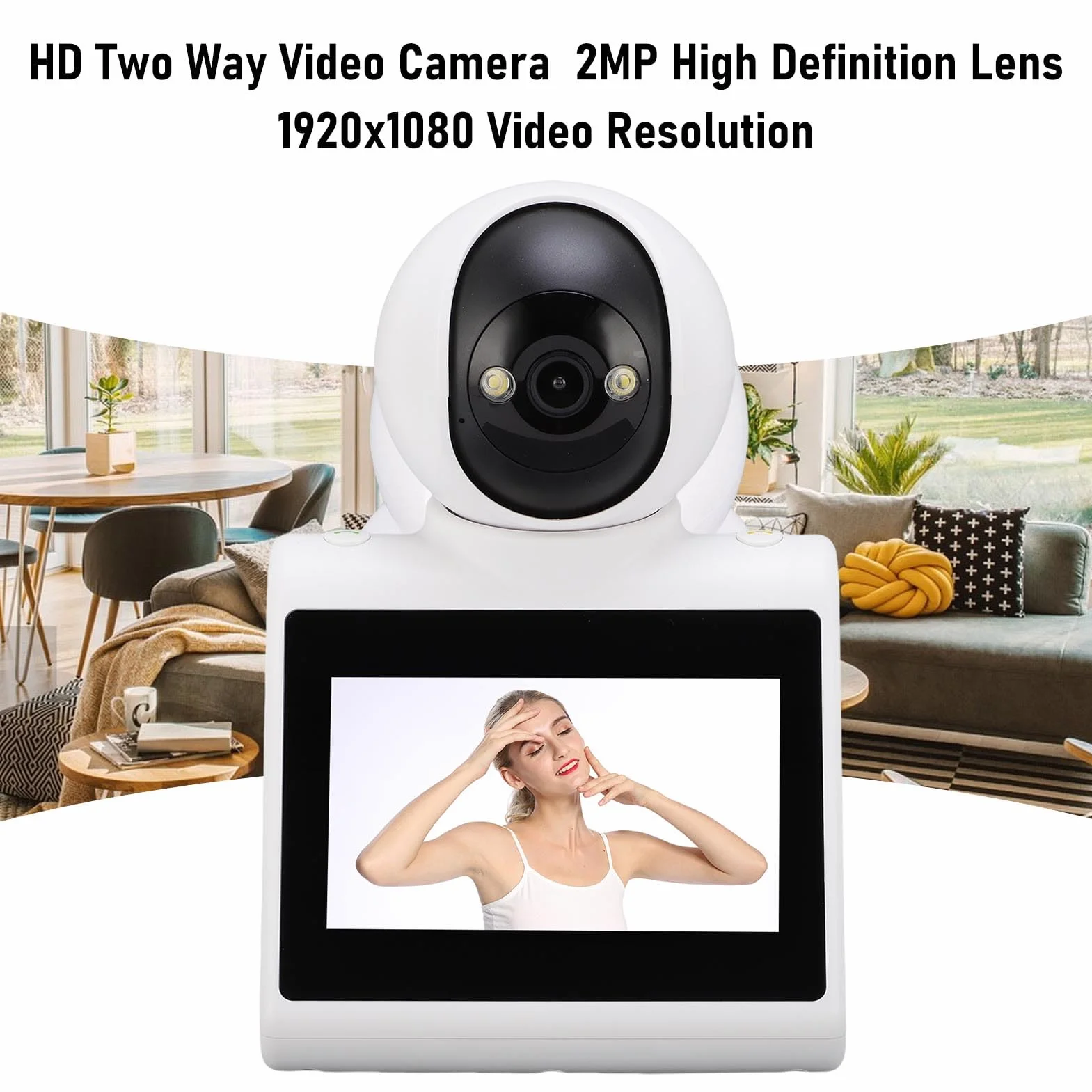 Annadue ZABAWKA KAMIONA BEZPIECZEŃSTWA Walka, HD Dwukierunkowa Kamera Wideo 2MP Wi -Fi Indoor Security Camera z Jednym Kliknięciem Smart Alarm Call Call (128GB)