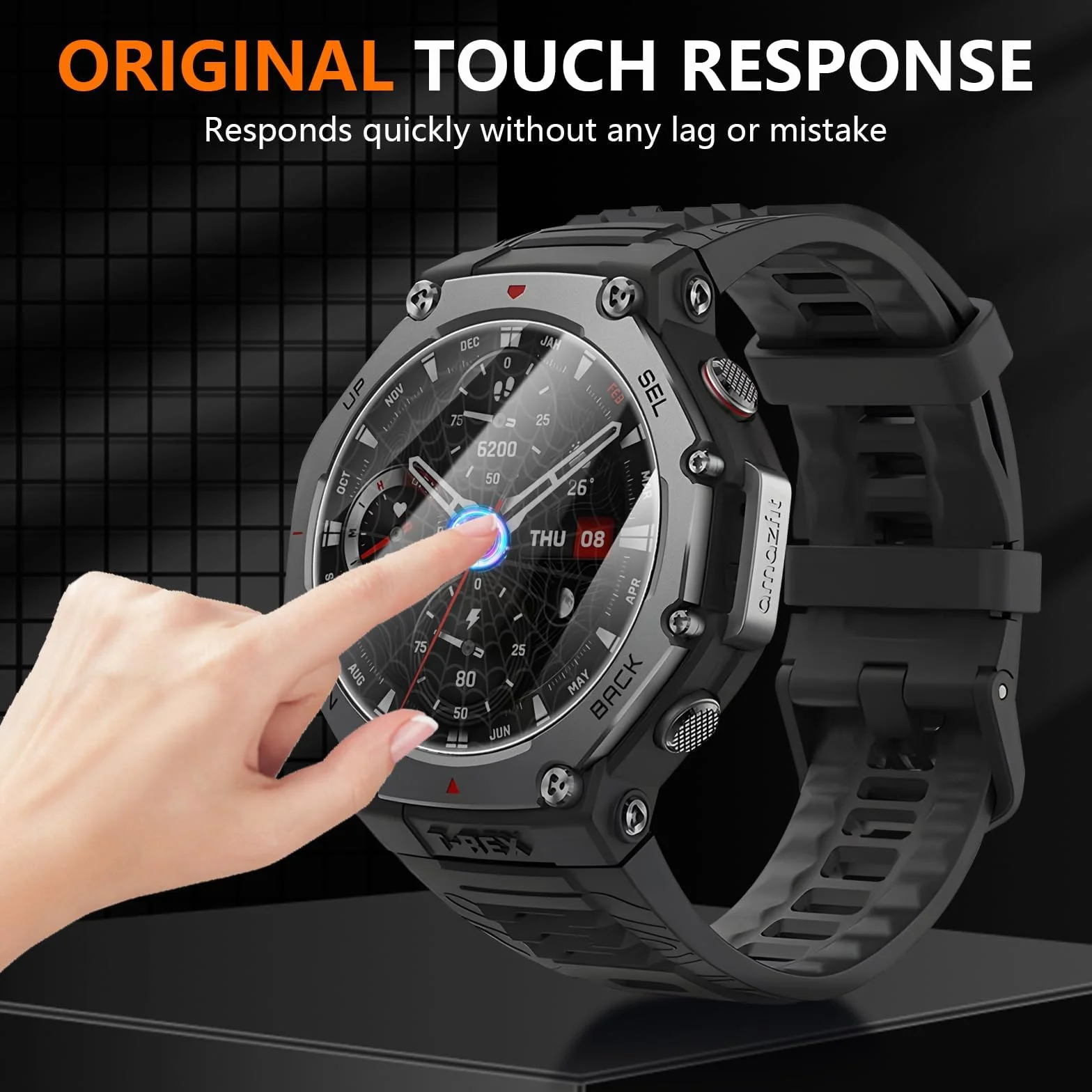 Diruite 4 Sztuki Ochraniacz Ekranu do Amazfit T-Rex 3,HD Szkło Hartowane Folia Ochronna