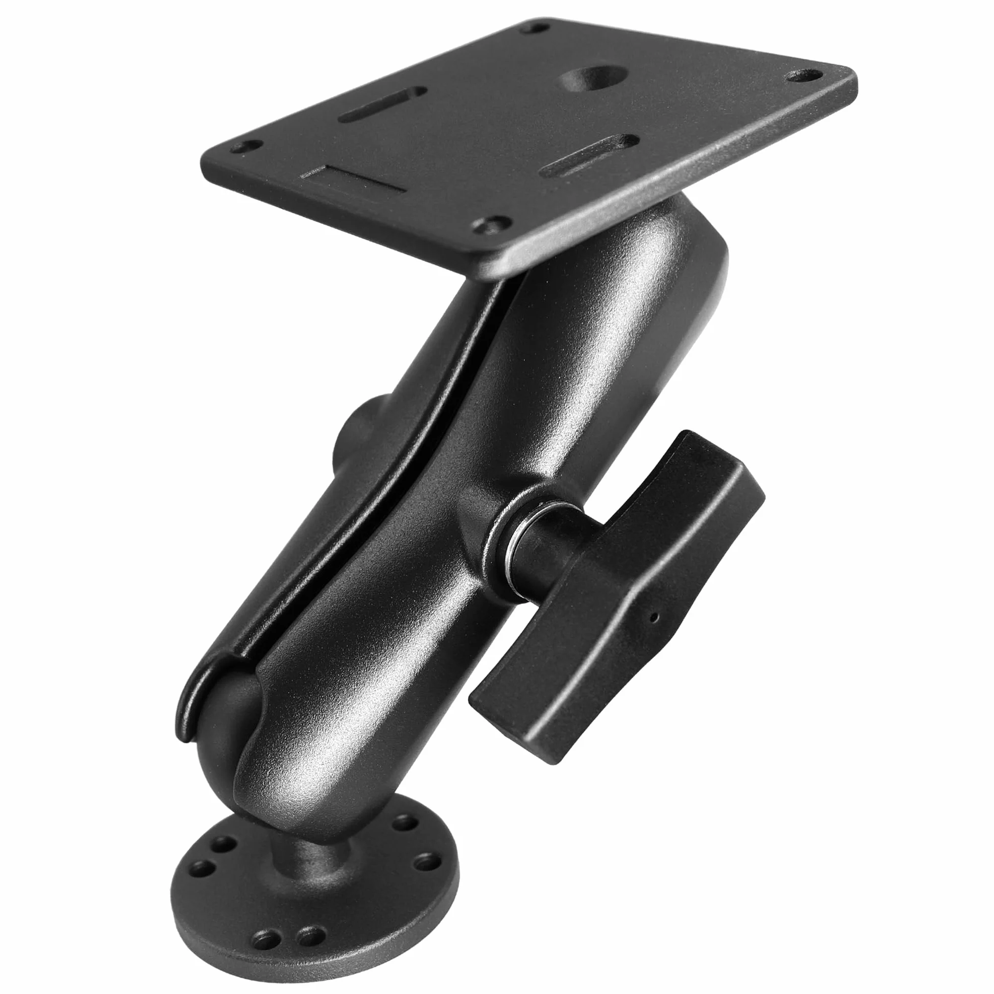 Aluminiowe ramię łączące 1,5" z płytą VESA, 75 x 75 mm, przemysłowy uchwyt do monitora, podwójne ramię z adapterem kulowym 38 mm/1,5 cala/C, obracane o 360°, kompatybilne z Ram Mounts
