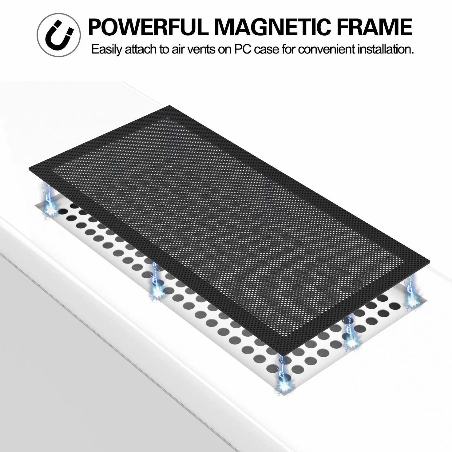 MoKo 120 * 240mm Dust Filter for Computer Cooler Fan, 2 Pack Magnetic Frame PC Fan Dust Mesh PC Cooler Filter Dustproof PVC Cover - Black