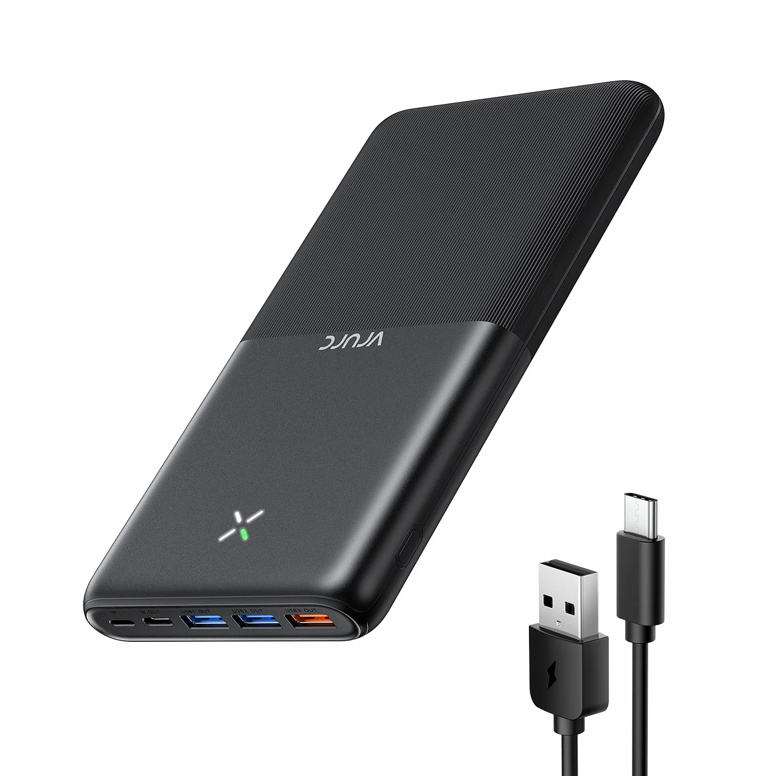 VRURC Power Bank 30 000 mAh 22,5 W, powerbank, USB C, szybkie ładowanie, zewnętrzne akumulatory do telefonów komórkowych z 4 wyjściami i 3 wejściami, przenośna ładowarka, kompatybilna z iPhone, Huawei