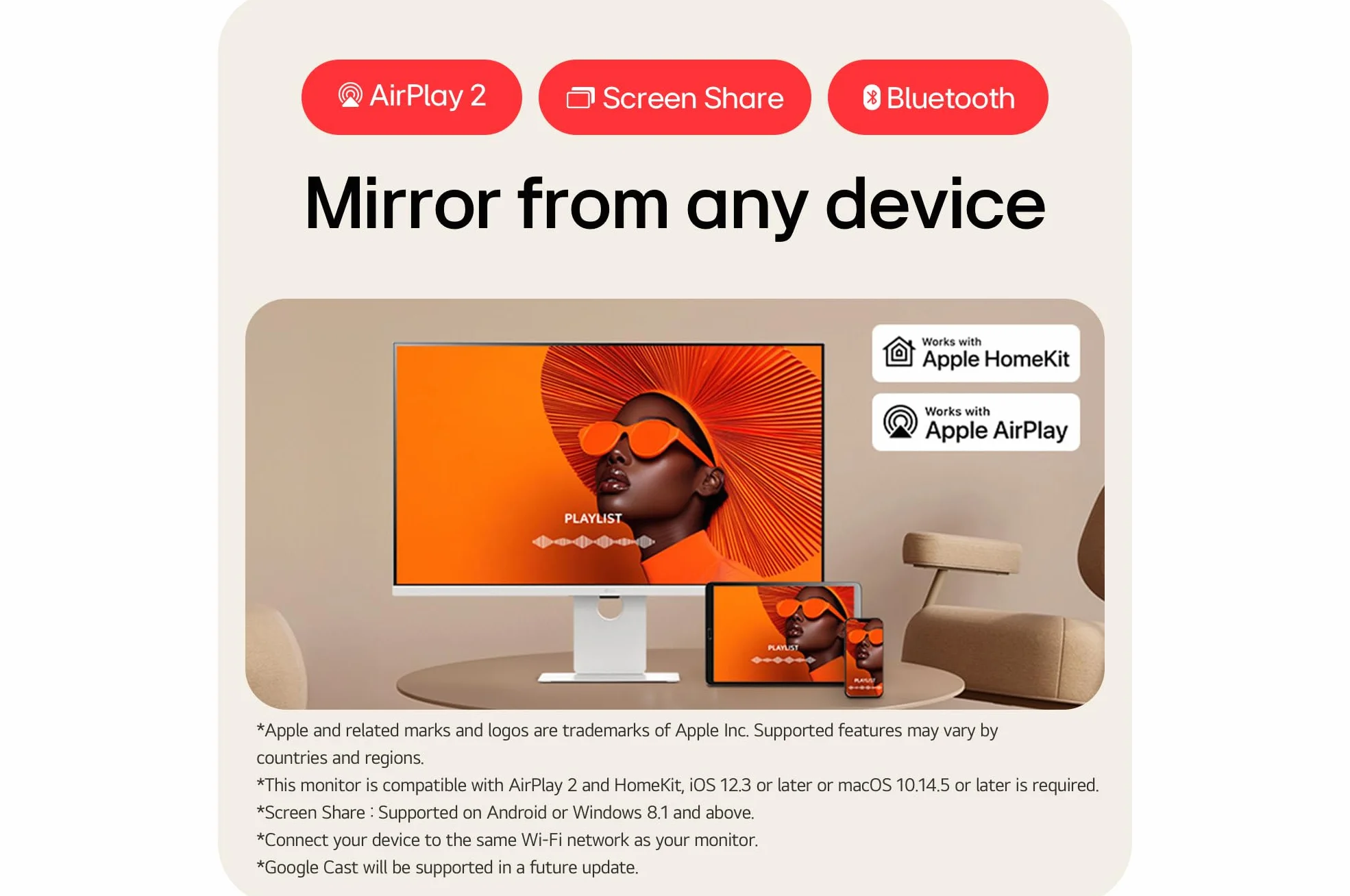 LG Inteligentny monitor 37U730SA-W, 4K UHD IPS 94.0 cm, 60Hz, 5ms GtG, HDR10, Wi-Fi, Bluetooth, domowe biuro - zdalny pulpit, Airplay, webOS inteligentne aplikacje z pilotem, głośniki, HDMI, USB-C