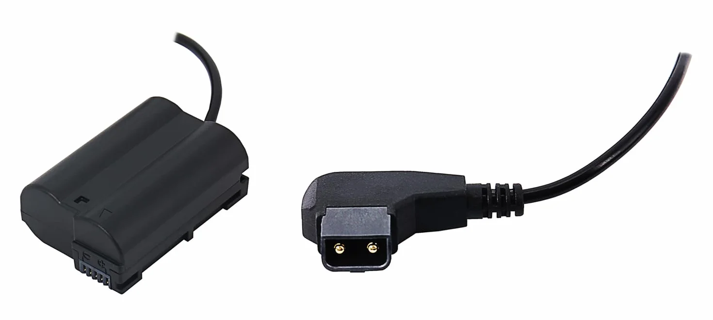 PATONA D-TAP Adapter akumulatora (atrapa) do Nikon EN-EL15/EL15b/EL15c | Zasilanie ciągłe do D7000 D7100 D7200 D7500 D800 D810 D850 Z5 Z6 Z7 Z8 – przez V-Mount/Gold-Mount