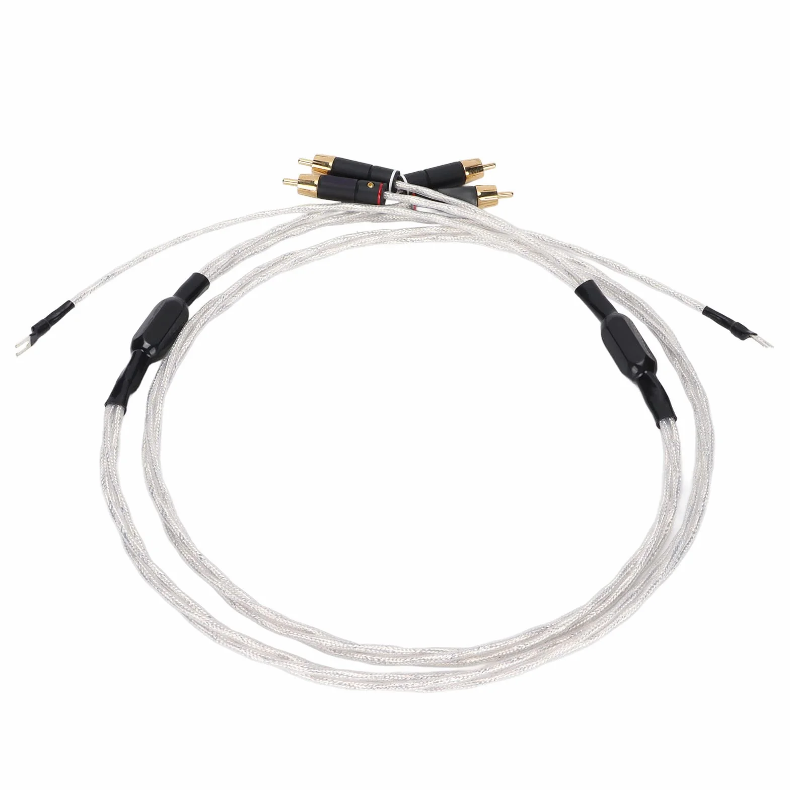 Kabel Xangsane XS-0608 dla Audiofilów, Srebrzenie z Czystej Miedzi, Poprawa Jakości Dźwięku, Męski na Męski do Płyt Winylowych (1M)