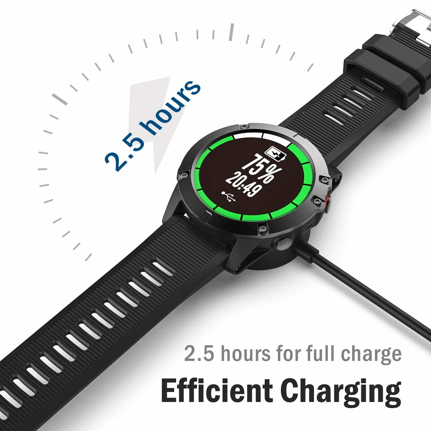 TiMOVO 2 Pack Charger Compatible with Garmin Watch, Black | Portable Charging Dock for Vivoactive 6/5/4/3, Venu 4/3/2, Fenix E/8/7/6/5, Forerunner 970/570/745/945, Instinct 3