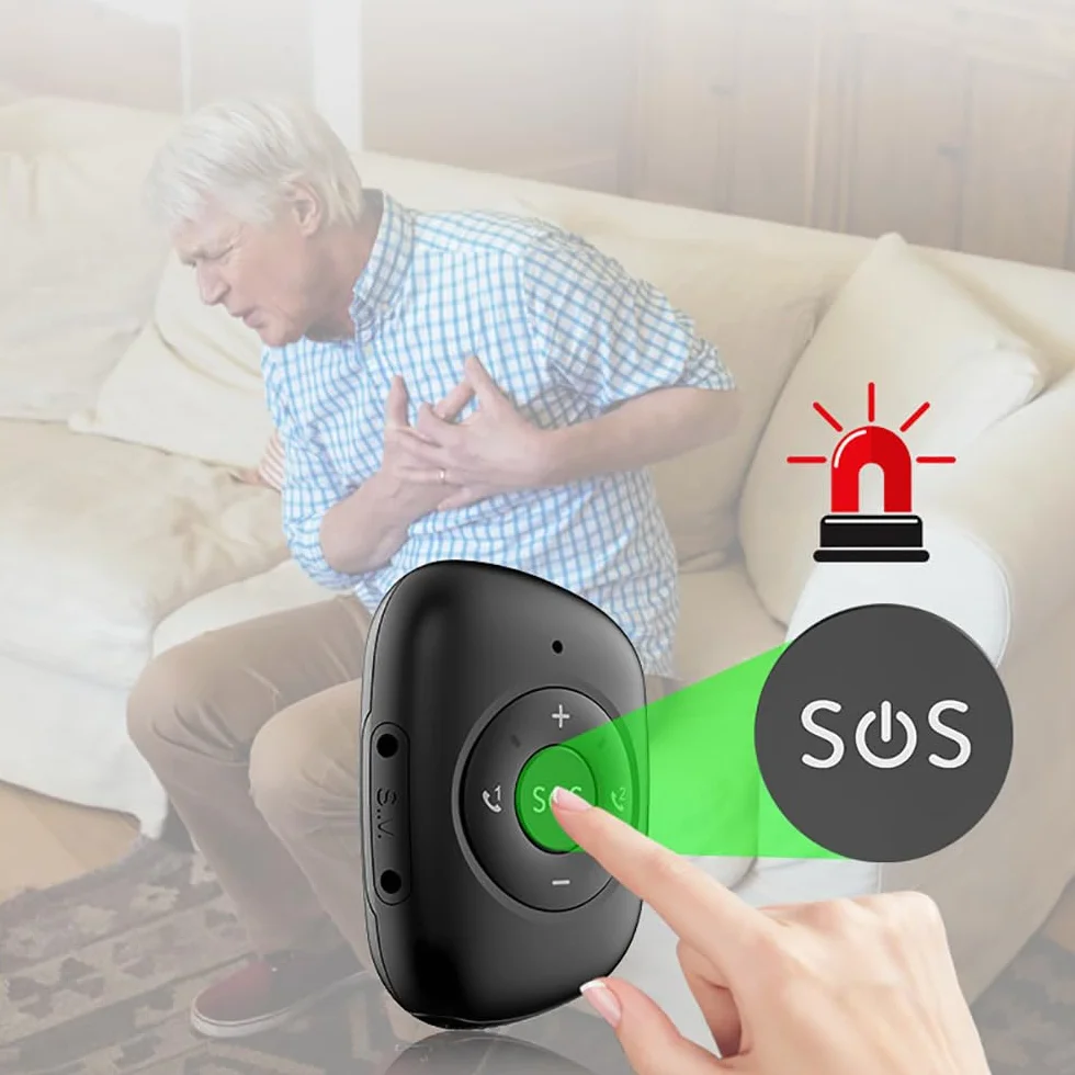 Wisiorek GPS Tracker z połączeniem alarmowym SOS, połączeniem głosowym, alarmem upadkowym i elektronicznym ogrodzeniem dla dokładnego pozycjonowania, przypomnienia o lekach dla osób starszych