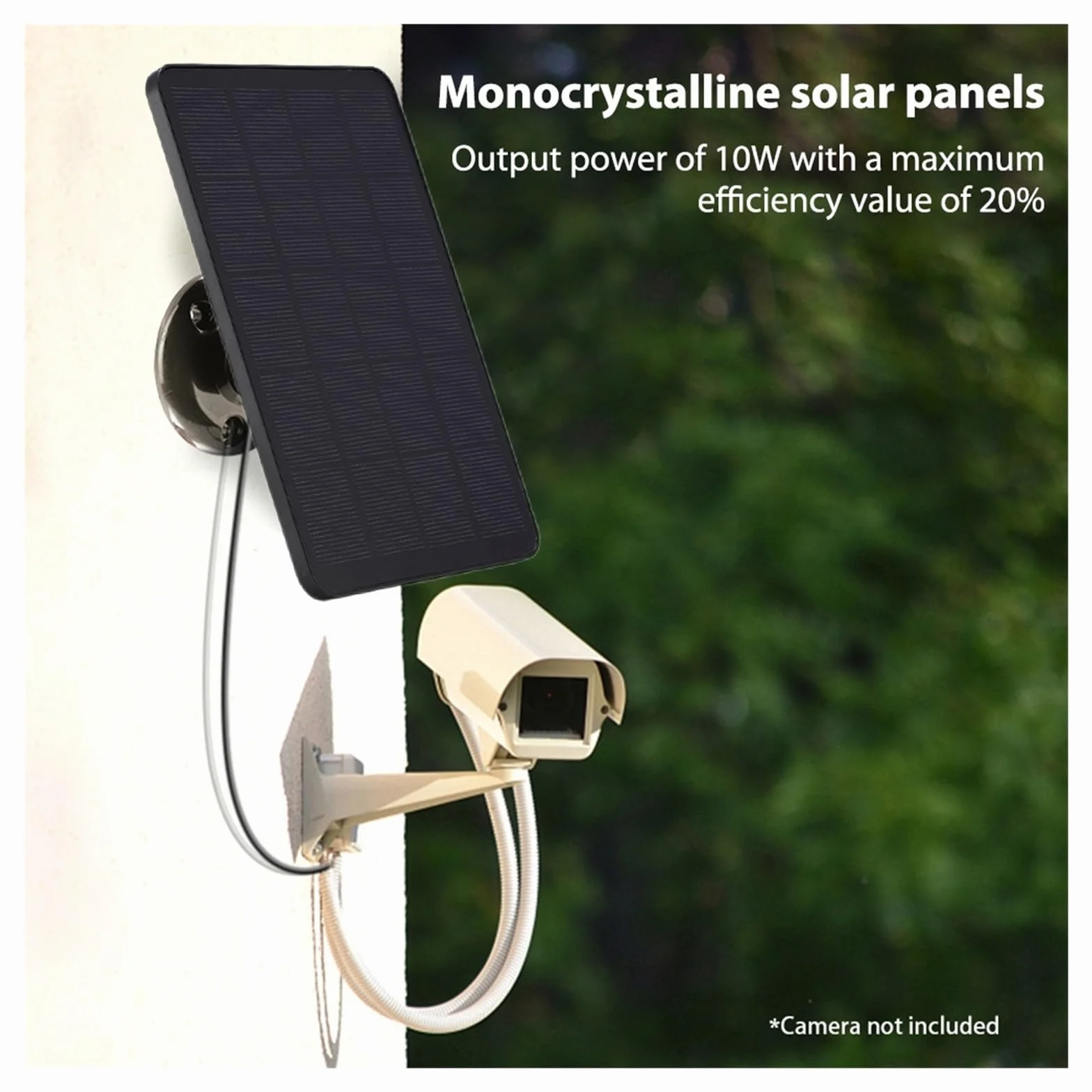 łAdowarka Z Panelem SłOnecznym 1 szt. 10W 5V ładowarka do ogniw słonecznych USB + type-c 2w1 ładowanie przenośne panele słoneczne do kamery bezpieczeństwa System oświetlenia domowego(Black 5pcs)