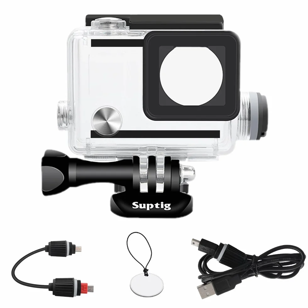 Suptig Obudowa wodoodporna obudowa do GoPro Hero 4 Hero 3+ Hero3 zewnętrzna kamera sportowa do ładowania pod wodą - wodoodporna do 40 m