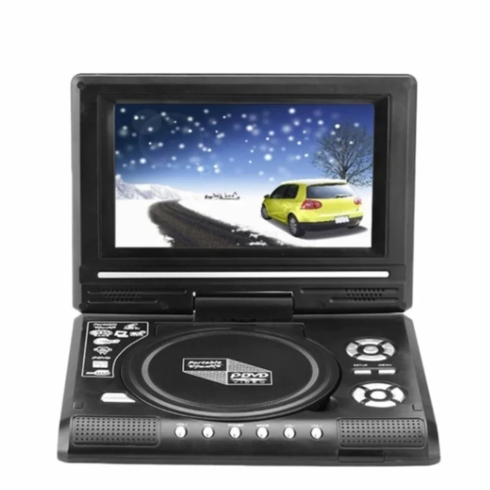 Przenośny odtwarzacz DVD,Odtwarzacz DVD, Przenośny przenośny odtwarzacz DVD z telewizorem Wbudowana bateria Obrotowa inteligentna funkcja wyłączania zasilania Mini telewizor,for Home, Car