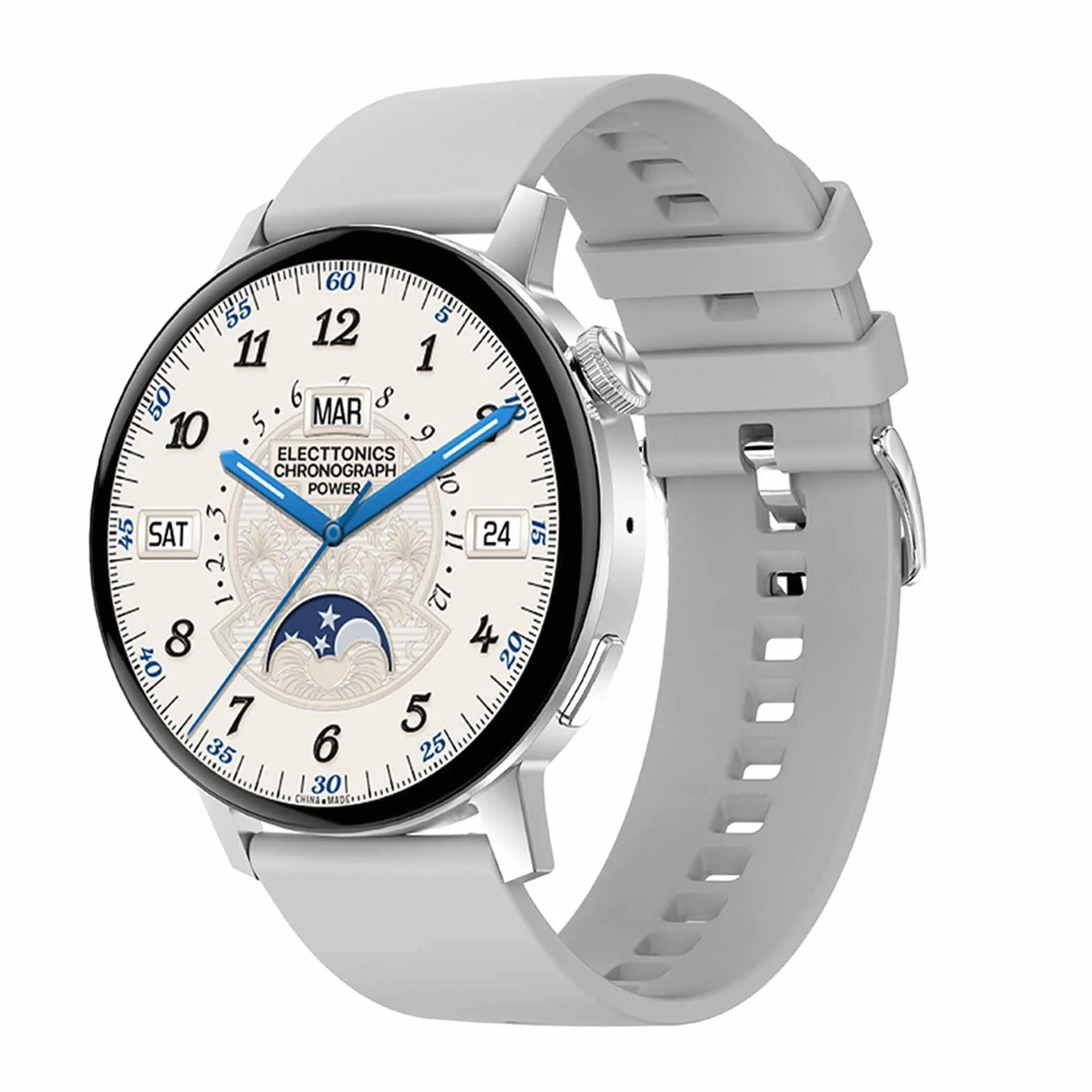 Inteligentny zegarek dla mężczyzn Kobiety 1,36-calowy okrągły w pełni dotykowy kolorowy ekran NFC Smartwatch Połączenie Bluetooth Asystent głosowy Hasło Śledzenie ruchu Śledzenie aktywności (B) little