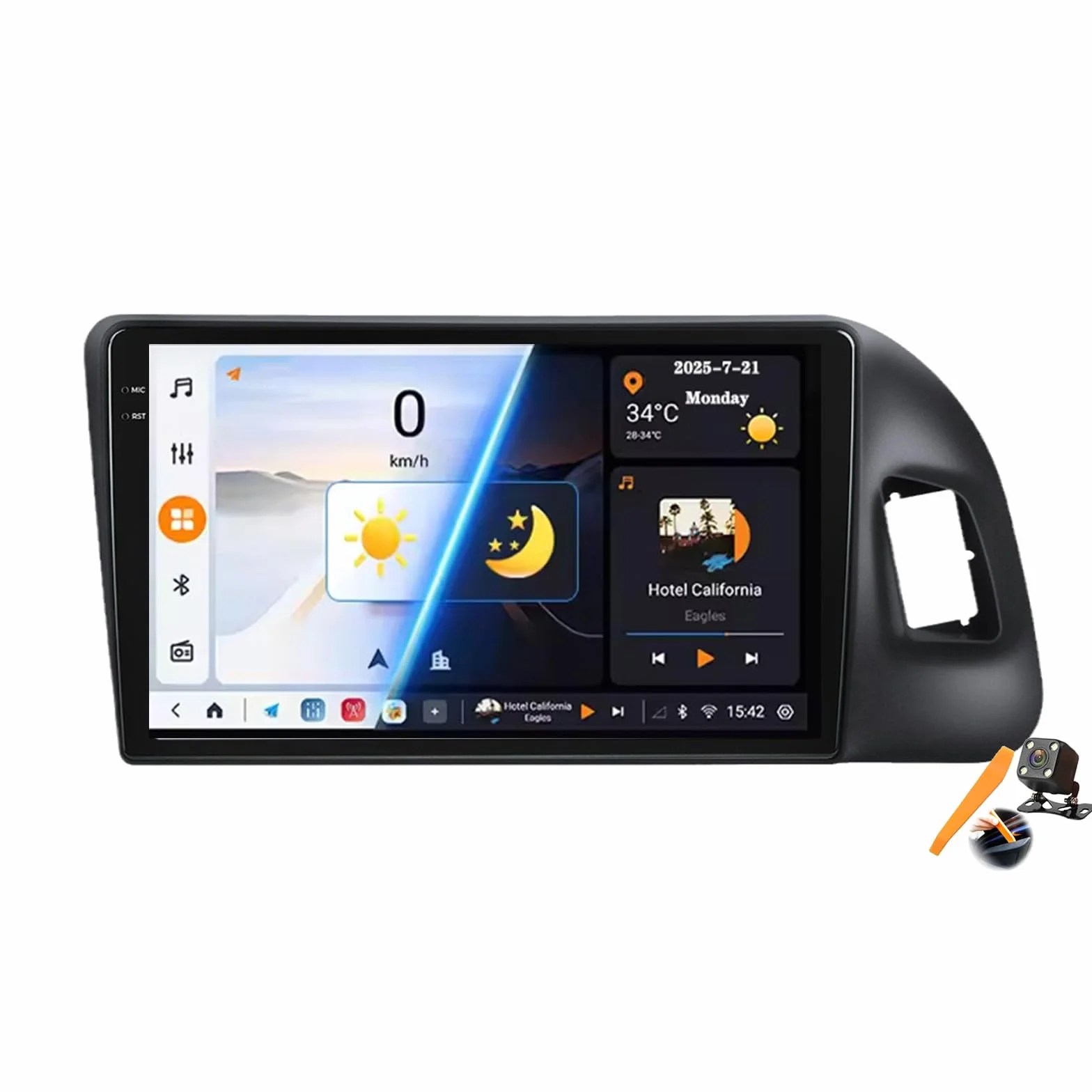 Y500s, Android 15.0 Stereo zamiennik dla Q5 2010-2018 Radio samochodowe Nawigacja GPS 9-calowy przenośny odtwarzacz multimedialny DVD Odbiornik FM BT z Android Auto CarPlay
