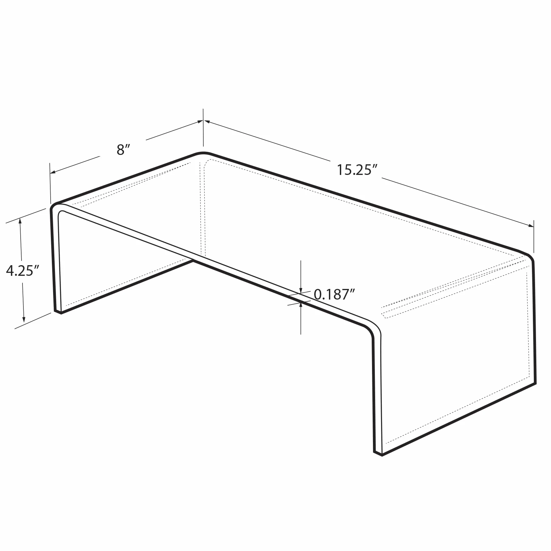 Azar Displays 515338-1PK Akrylowy stojak na laptopa, podstawka komputerowa na biurko, stojak na monitor, organizer do szafy na ubrania i buty, wyświetlacz szafki na akcesoria i wystrój (akryl o