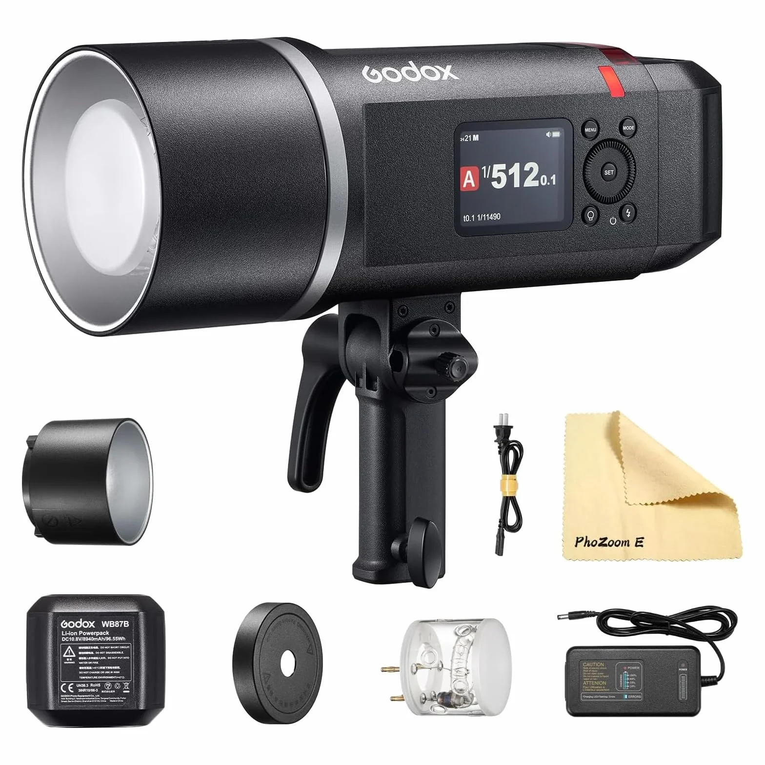 Godox AD600BMII AD600BM II Flash Strobe Monolight 600 W GN87 HSS lampa błyskowa do użytku na zewnątrz, czas wznowienia 0,01~1,9s, uchwyt Bowens 10,8 V/8940 mAh bateria litowa (Godox AD600BM Upgraded)