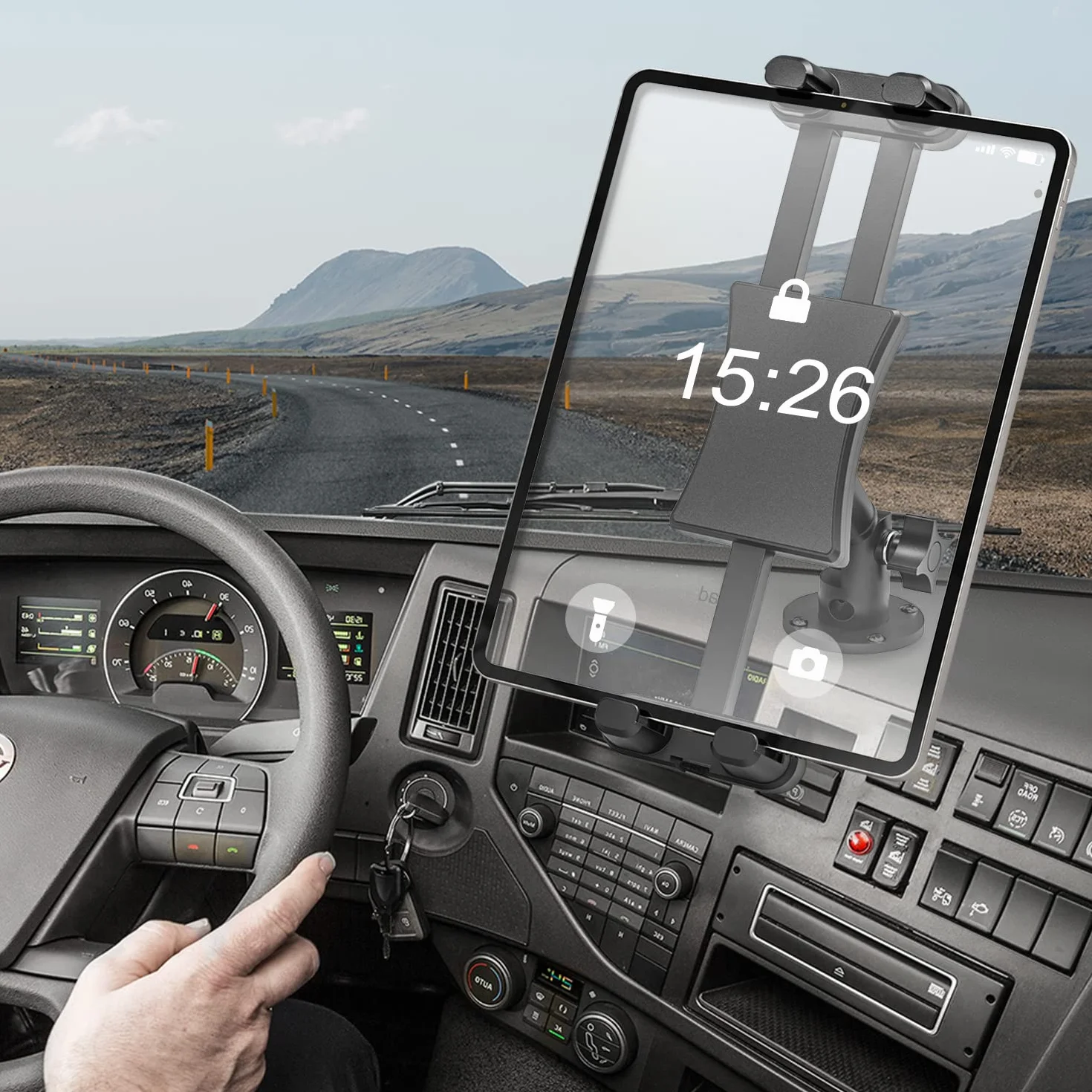 Samochodowy uchwyt na tablet, obracany o 360°, regulowany uchwyt samochodowy, uchwyt ścienny do iPhone'a/iPada/Pro/Air/Mini, telefonów komórkowych i tabletów 4,7-13,5"
