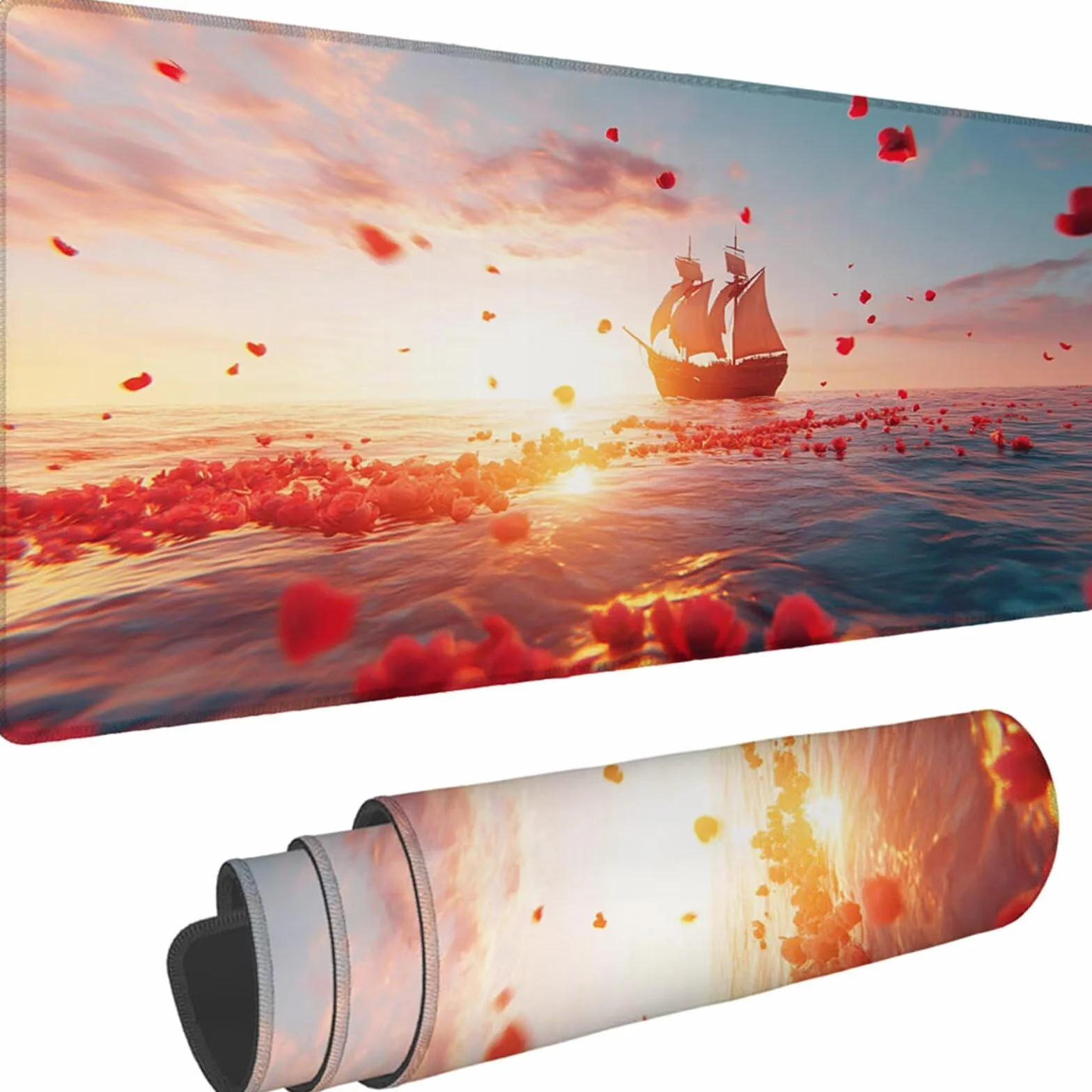 Gamingowa podkładka pod mysz 1200 x 600 x 3 mm, XXL, wodoszczelna, odporna na ścieranie, z przyszytymi krawędziami, niebieska, podkładka na biurko, poprawia prędkość i precyzję, do komputera, laptopa