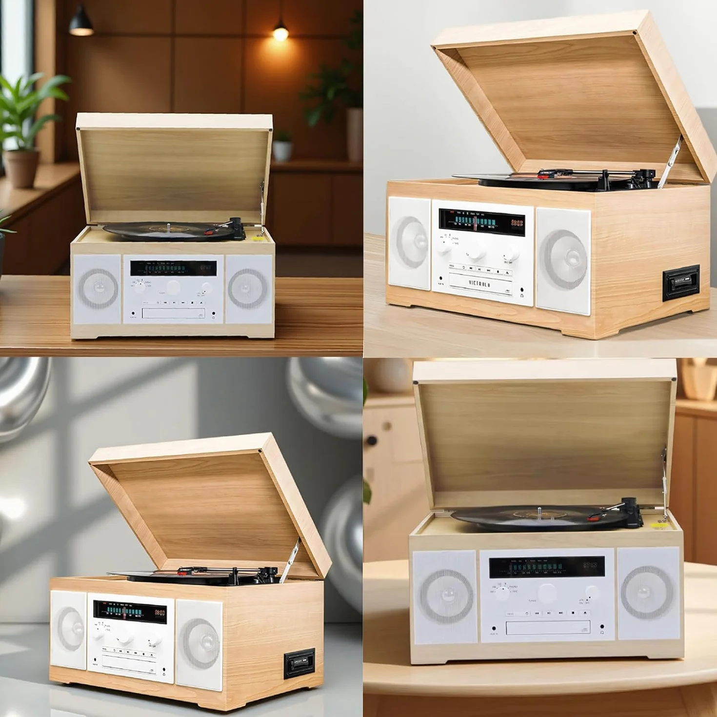 Wielofunkcyjny odtwarzacz audio z Bluetooth, radiem, kasetą i wejściem AUX do muzyki, wiadomości i rozrywki