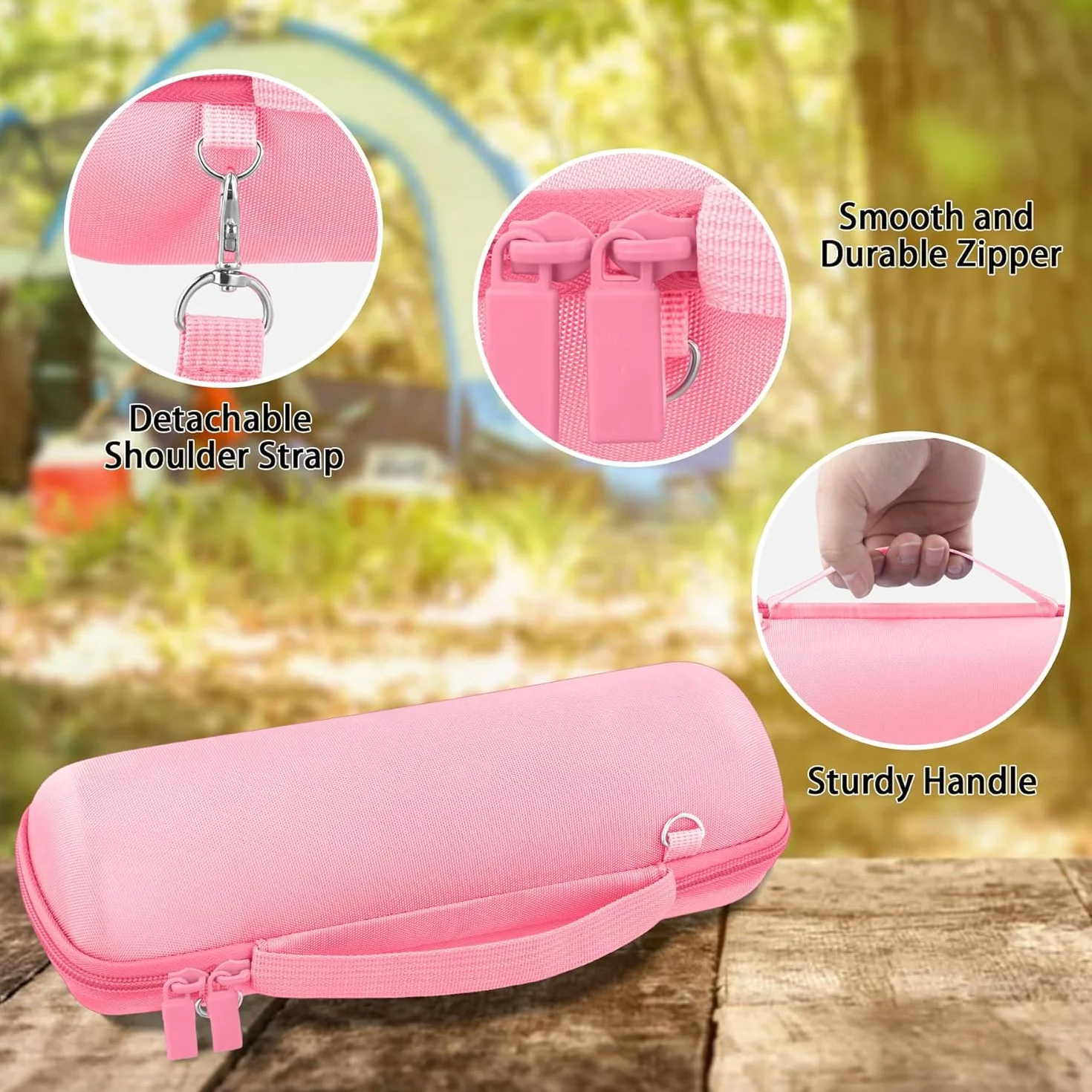 co2CREA Twardy futerał podróżny dla JBL Flip 6 / JBL Flip 5 Przenośny głośnik Bluetooth (tylko pudełko) (Flip 6/5 etui, różowy)