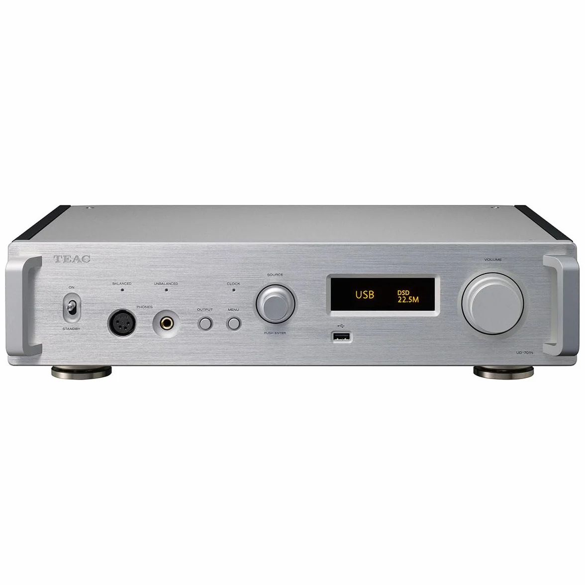 TEAC Reference UD-701N przedwzmacniacz sieciowy DAC, odtwarzacz sieciowy USB-DAC, odbiornik Bluetooth i pełny dekoder MQA, srebrny