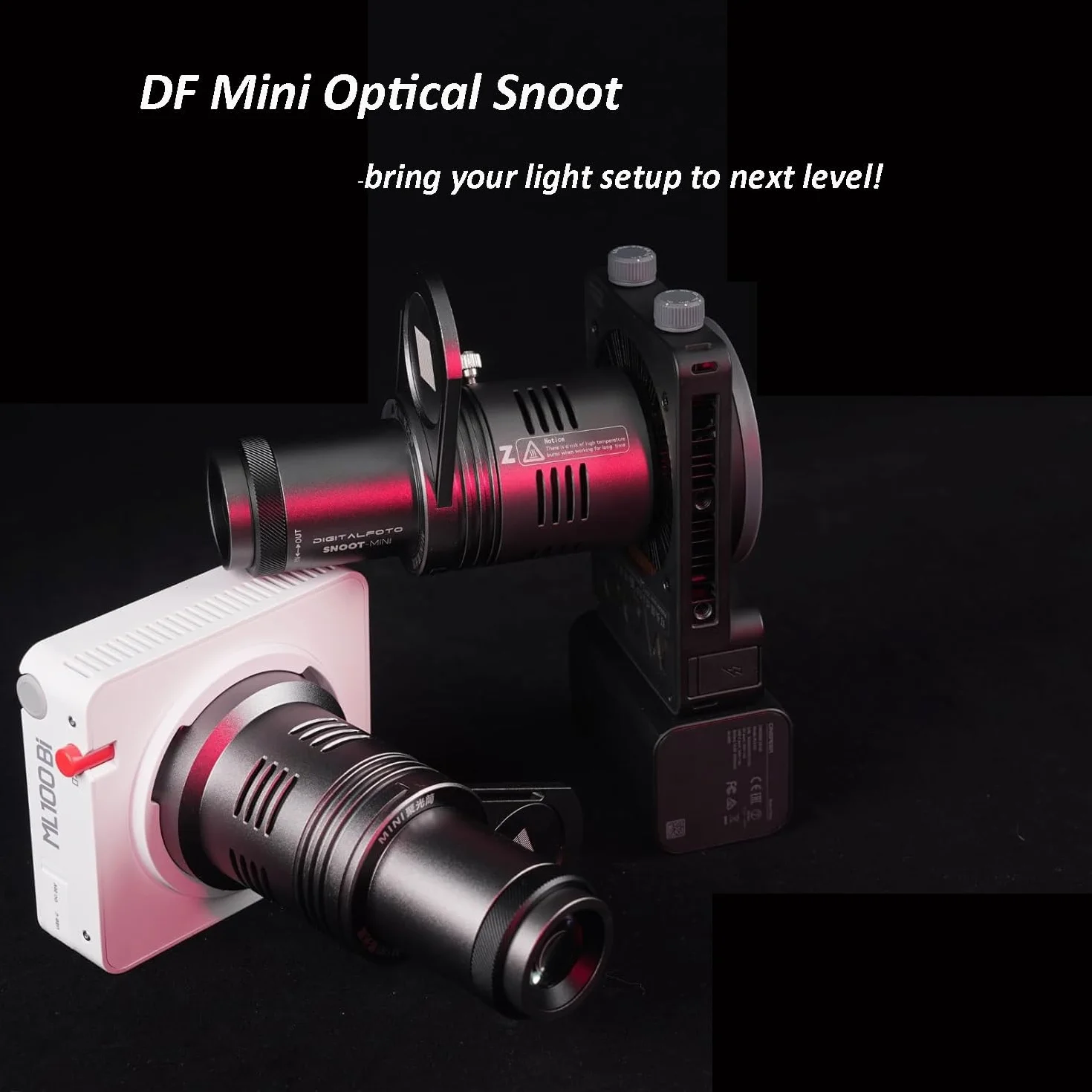 DF DIGITALFOTO Mini Optyczny Snoot Projector, Photo Spotlight Attachment z Mocowaniem Zhiyun/Ulanzi/Godox, 33 Gobos, Magnetyczna Rama, Kompatybilny z ZHIYUN CINEPEER CX100, Godox ML100Bi/ML60IIBi