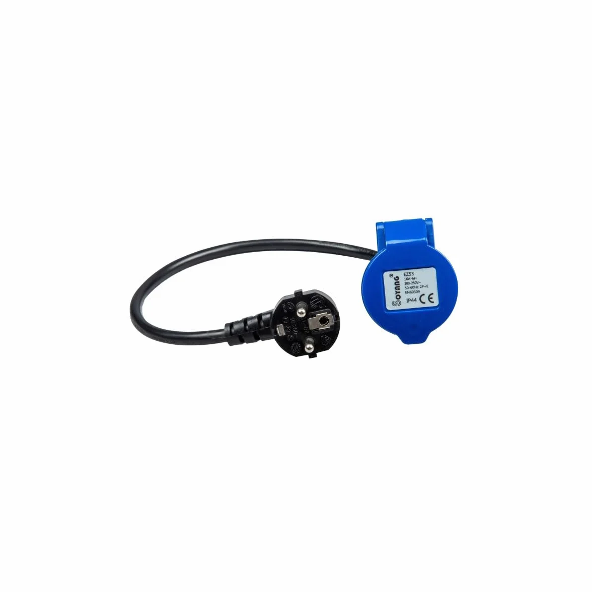 Antarion Zestaw 25 m przedłużacz elektryczny P17 + adapter żeński P17-230V 1,5 m do samochodu kempingowego