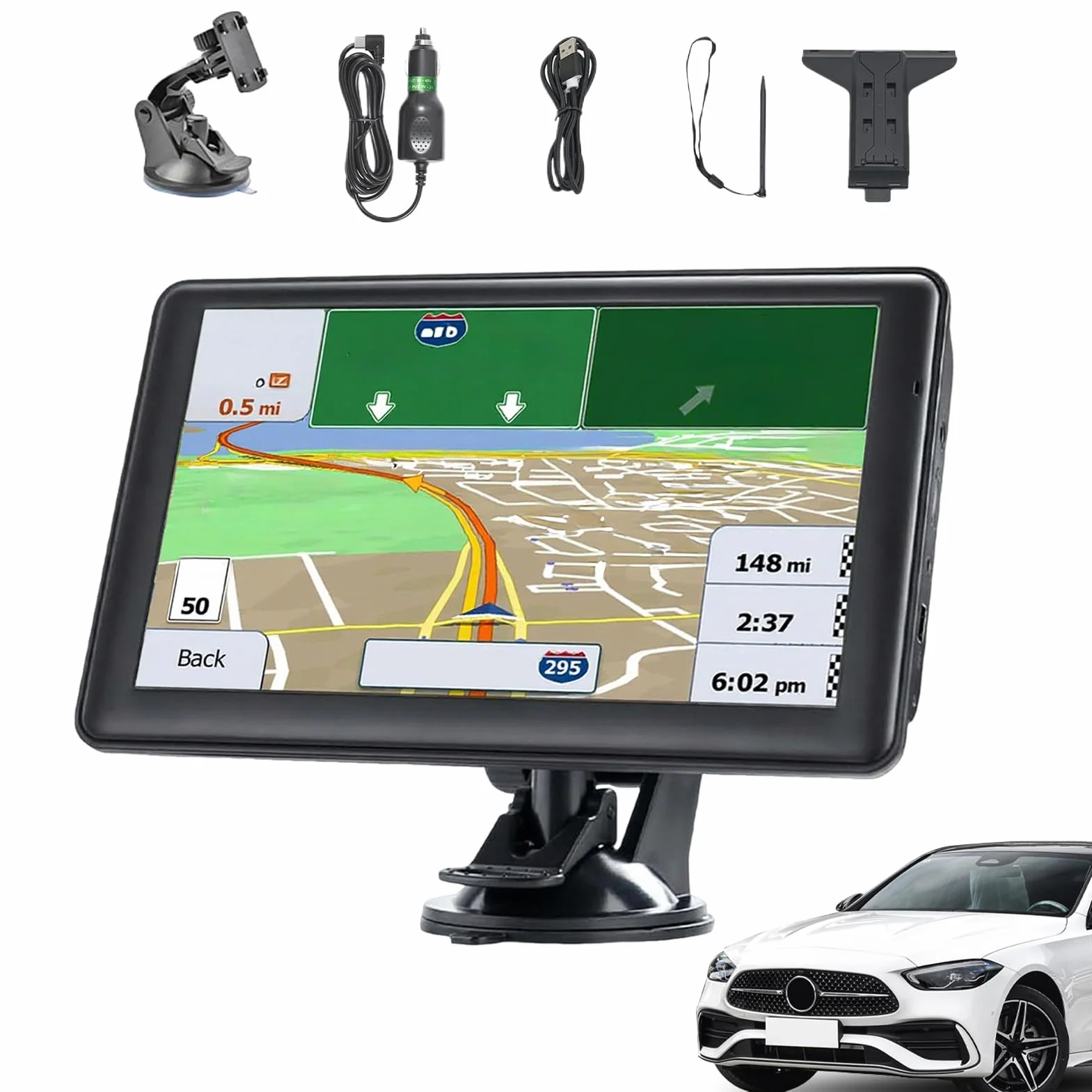 GPS Samochodowy - 7 Sprz?t GPS Do Pojazdów - Przeno?ne Urz?dzenie Z | Inteligentnymi Mapami Dotykowy Ekran Do D?ugich Podró?y Kamperów Ci??arówek