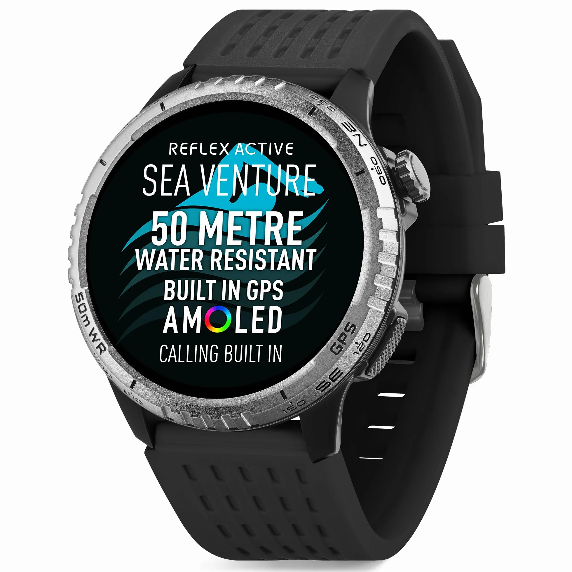 Reflex Active Sea Venture 50m Swim-Safe AMOLED GPS czarny pasek smartwatch