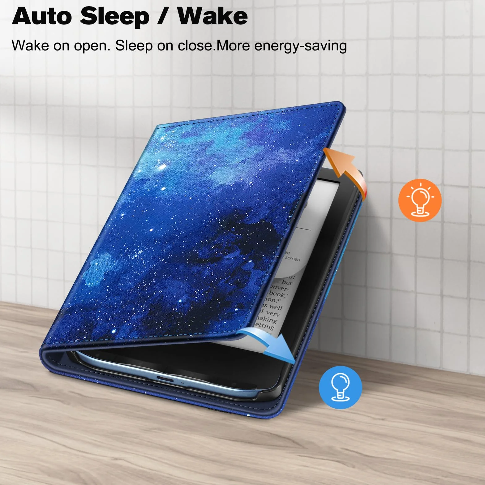 Fintie Etui na Pocketbook Fresh Pro/Pro Color (2023/2024) E-Reader - Kickstand Protective Case z przegrodą na karty, pętla na nadgarstek i funkcja automatycznego uśpienia/budzenia, niebo