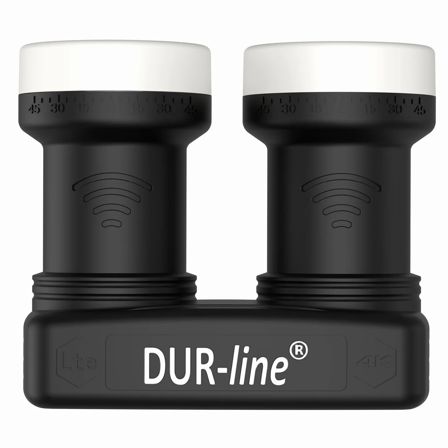 DUR-line Monoblok 6° pojedynczy LNB - Astra 19,2°E + Hotbird 13°E - 1 uczestnik i 2 satelity (MB6-QS) - podwójny LNC ze zintegrowanym DiSEqC - Full HD, 4K, 8K, 3D - Odporny na warunki atmosferyczne +