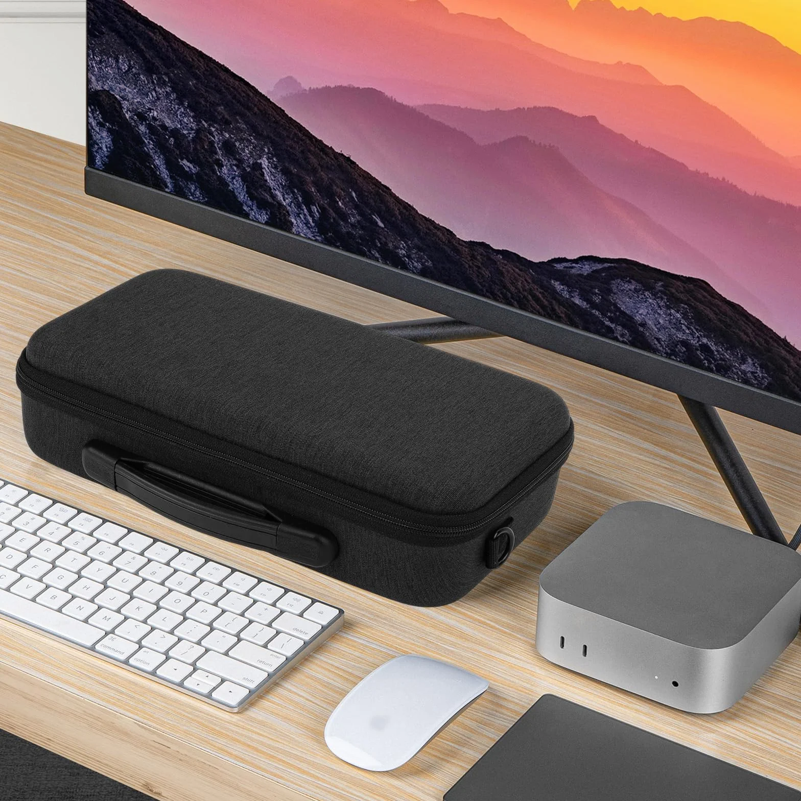 Geekria twarda walizka podróżna do komputera stacjonarnego, kompatybilna z Apple 2026 Mac Mini M5 / 2024 Mac Mini M4 / M4 Pro, pasuje do Magic Mouse, Trackpad i akcesoriów (Ciemnoszary)
