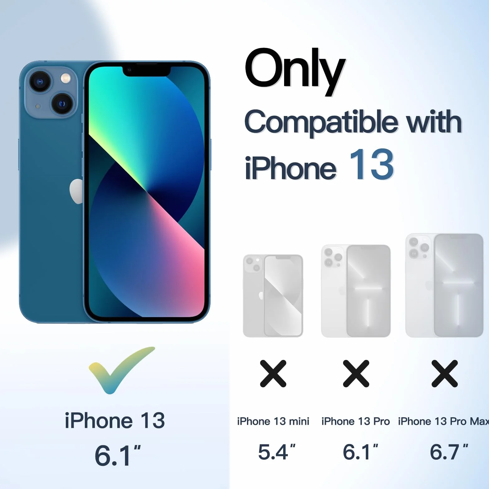 JETech Etui Magnetyczne iPhone 13 6,1 Cala MagSafe Odporny na Wstrząsy TPU Matowe Niebieski