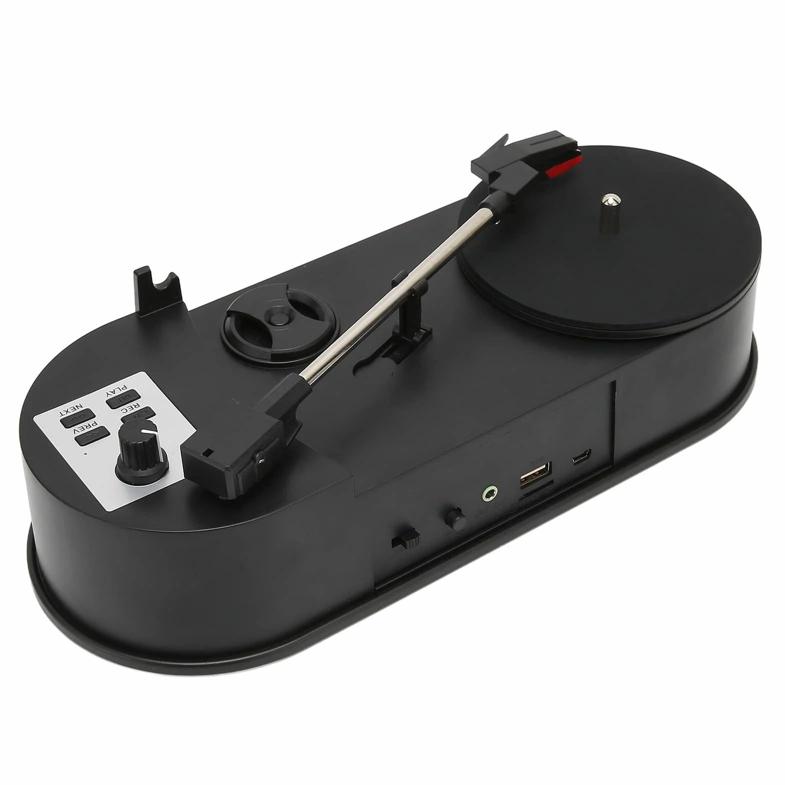 Cryfokt Gramofon Winylowy Gramofon Profesjonalny Konwerter USB 2.0 dla Miłośników Muzyki Mini Wygodna Obsługa Typu „plug and play” Wytrzymały materiał ABS
