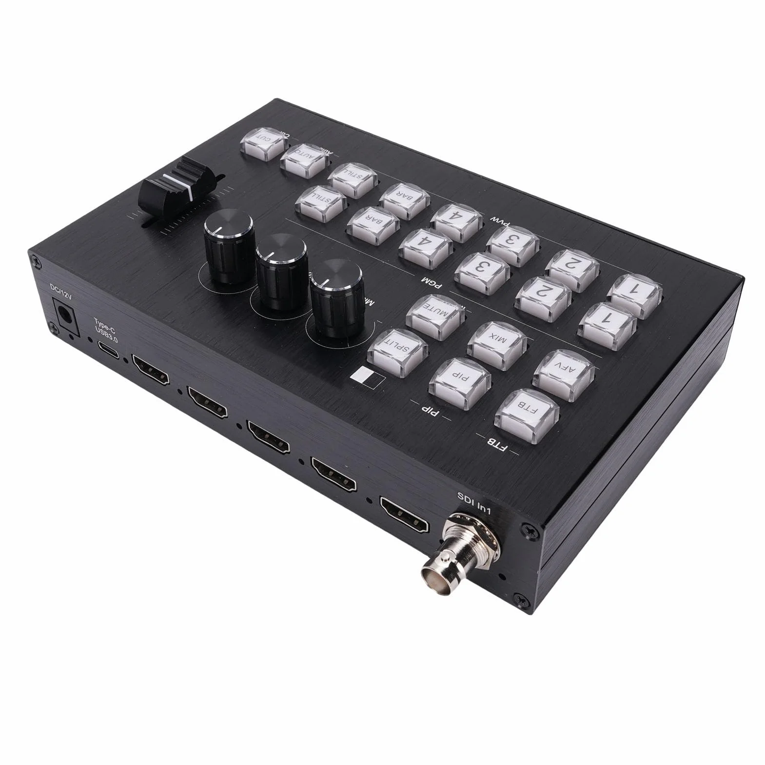 Miksera Wideo SDI HD Multimedia Live Streaming Video Switcher z 1-kierunkowym Wejściem SDI 3 Wejścia Multimedialne HD 2 Wyjścia Typ C USB3.0 (wtyczka UE)