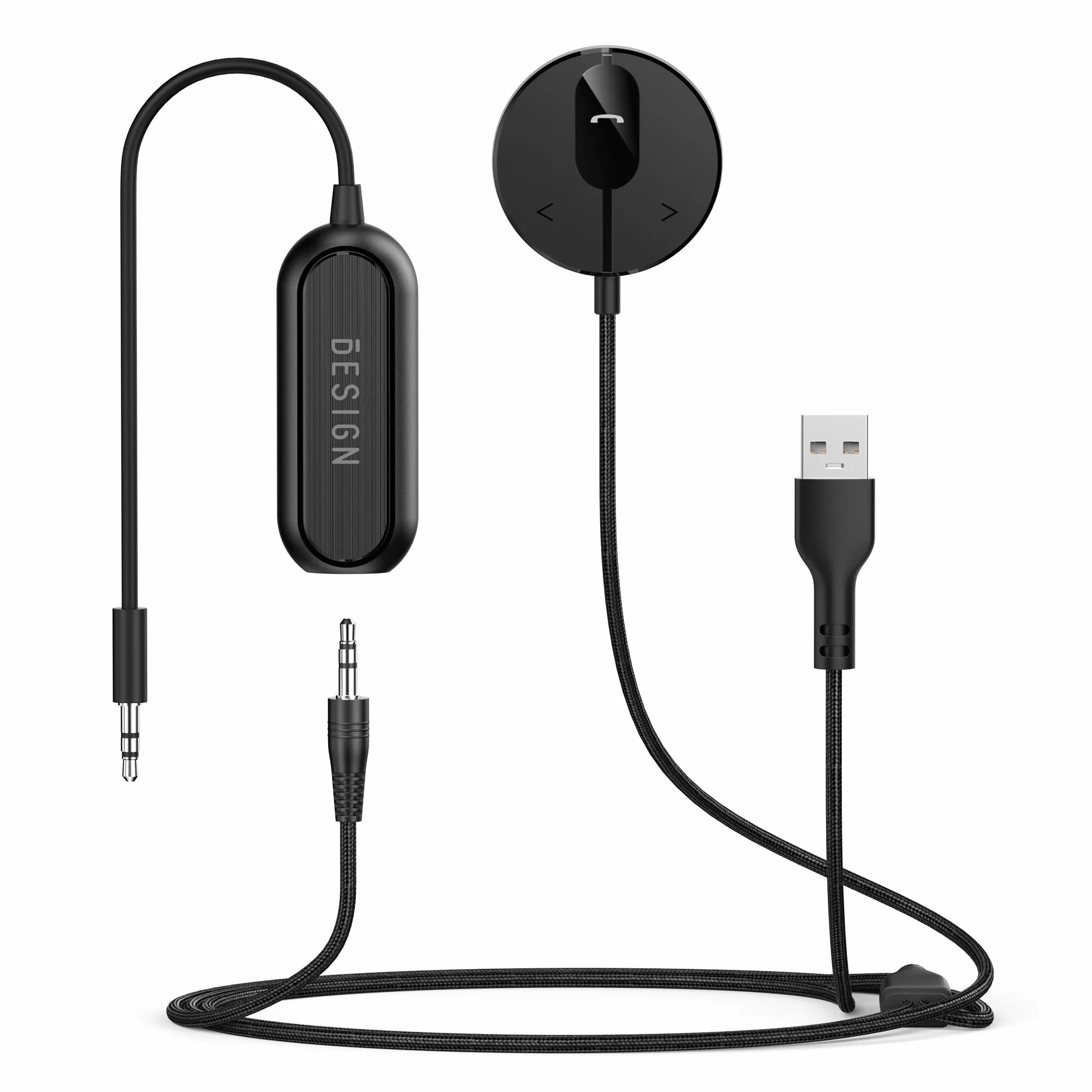 BESIGN BK01 Odbiornik samochodowy Bluetooth z filtrem szumów z pętlą uziemienia do samochodu z gniazdem Aux 3,5 mm